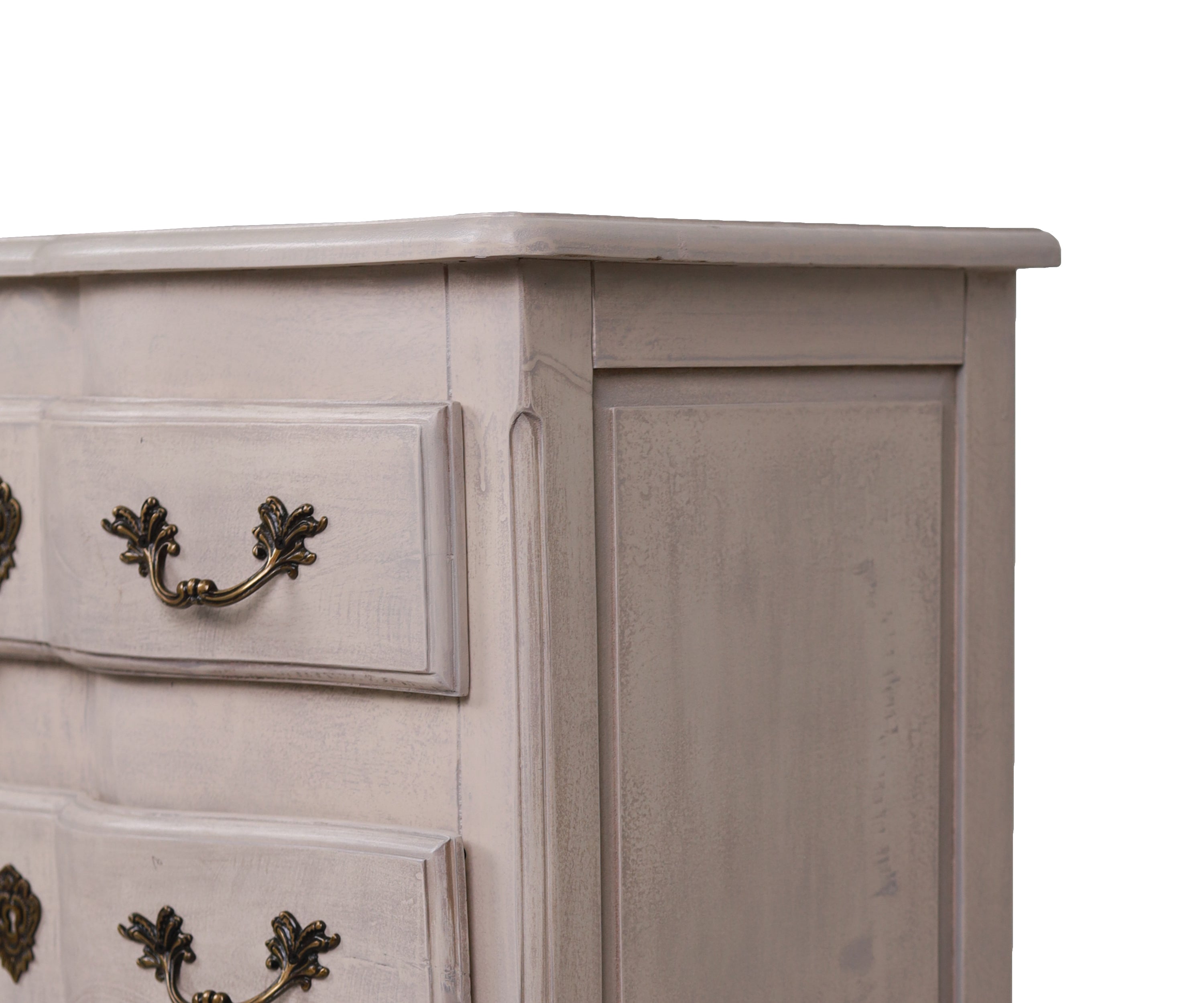 French Provincial Limed White Two-Drawer Chest