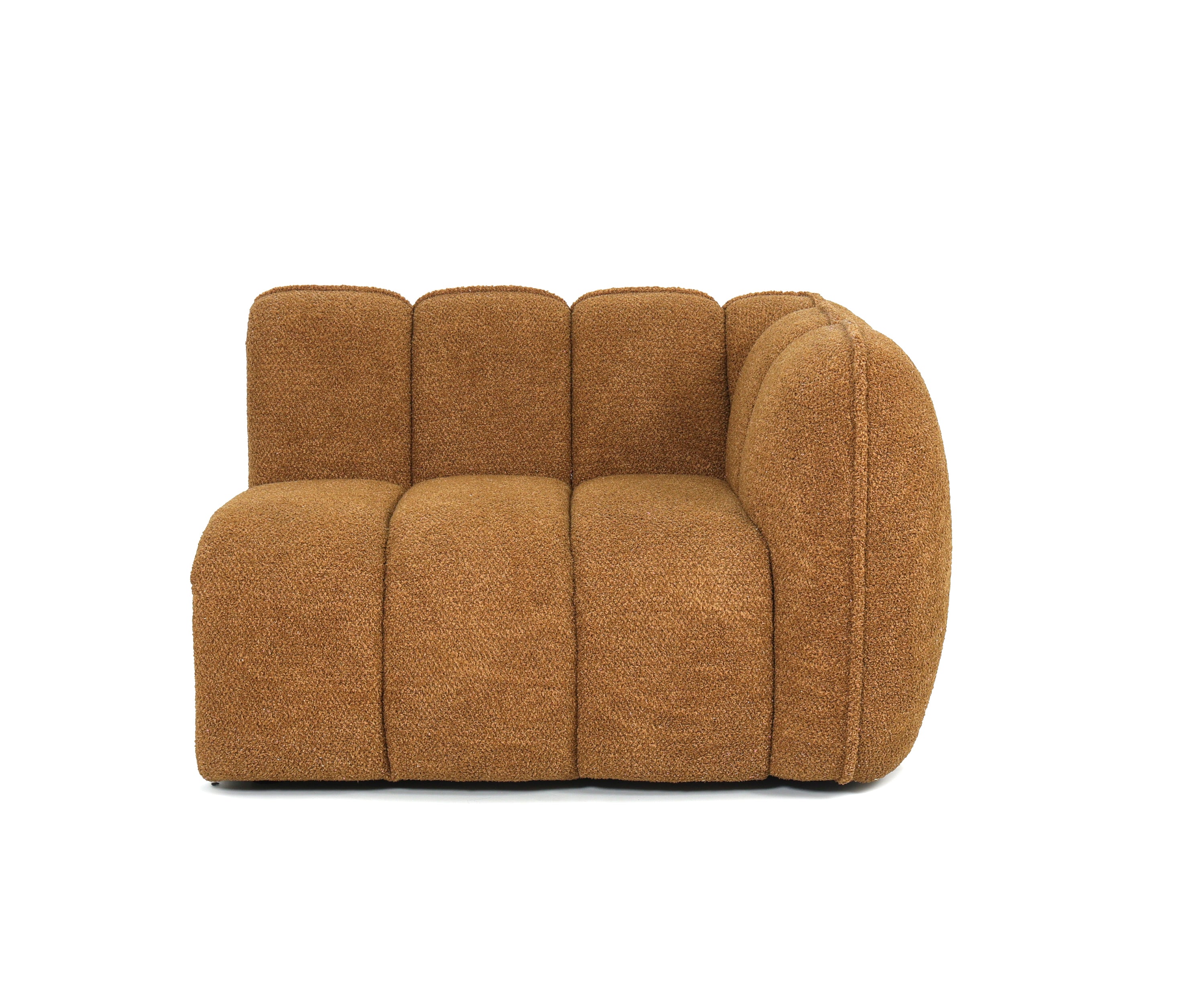 Bouclé Upholstered Channel-Tufted Sofa