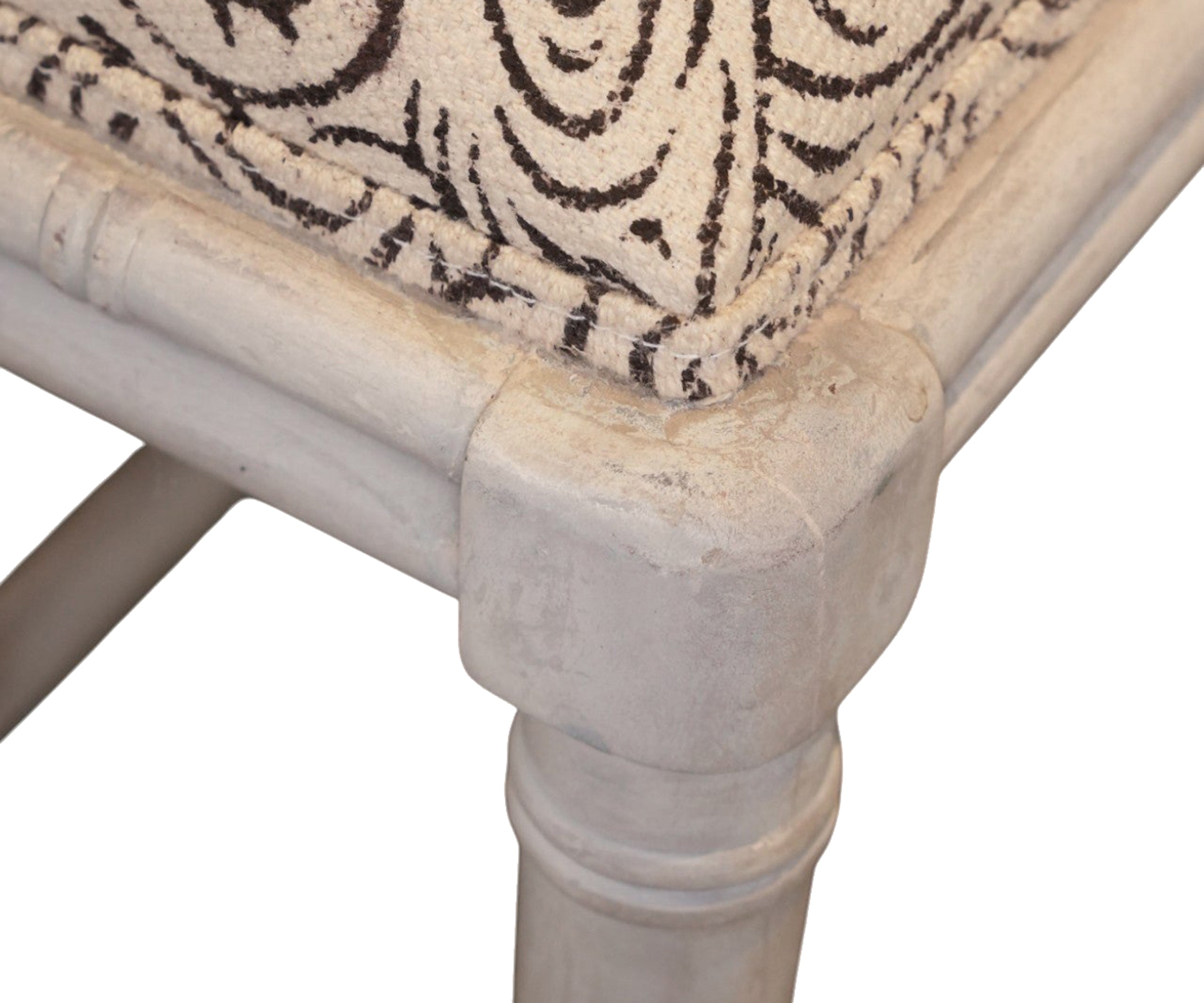 Printed Durrie Bamboo Stool