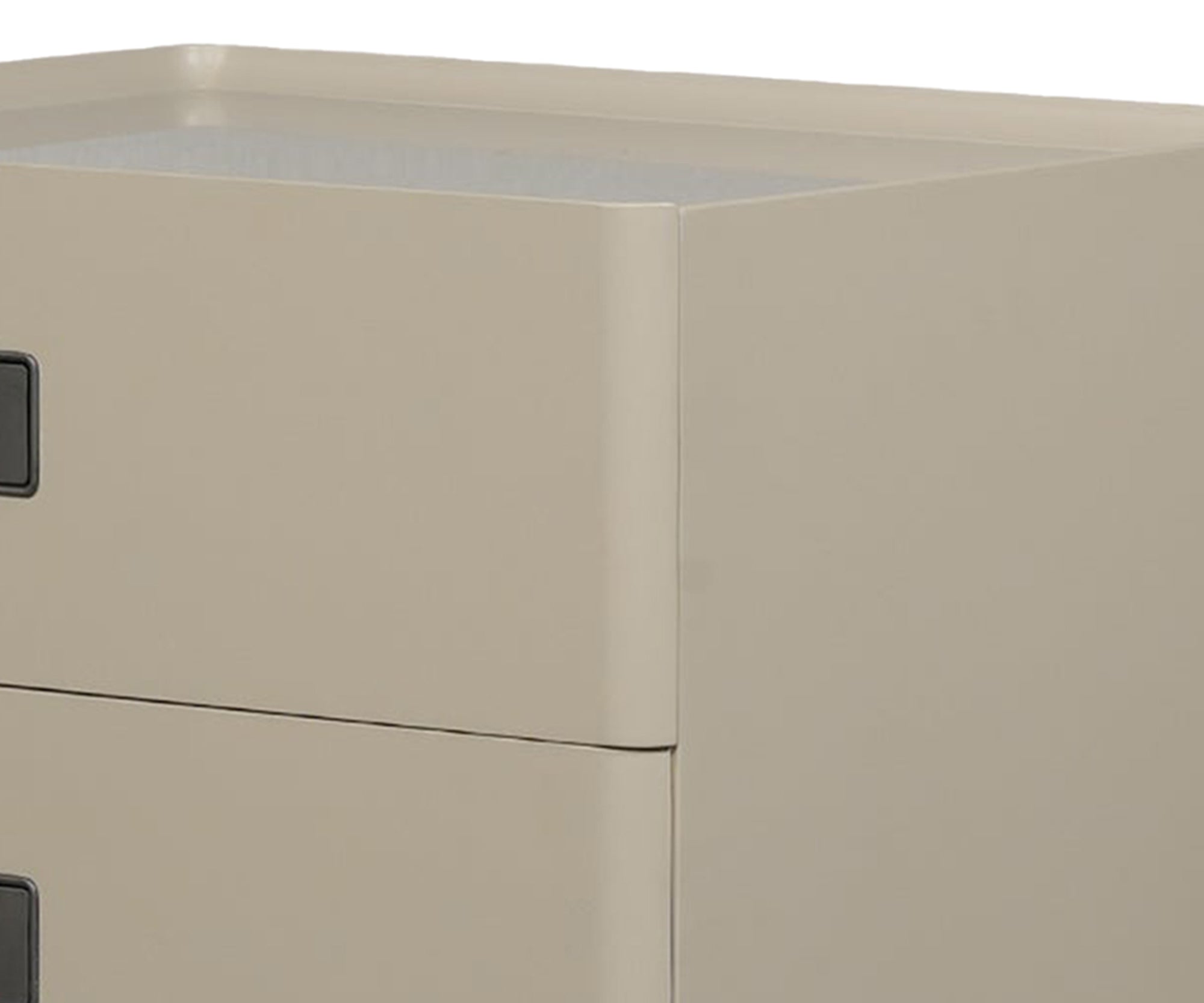 Taupe Cube 3-Drawer Bed Side Table
