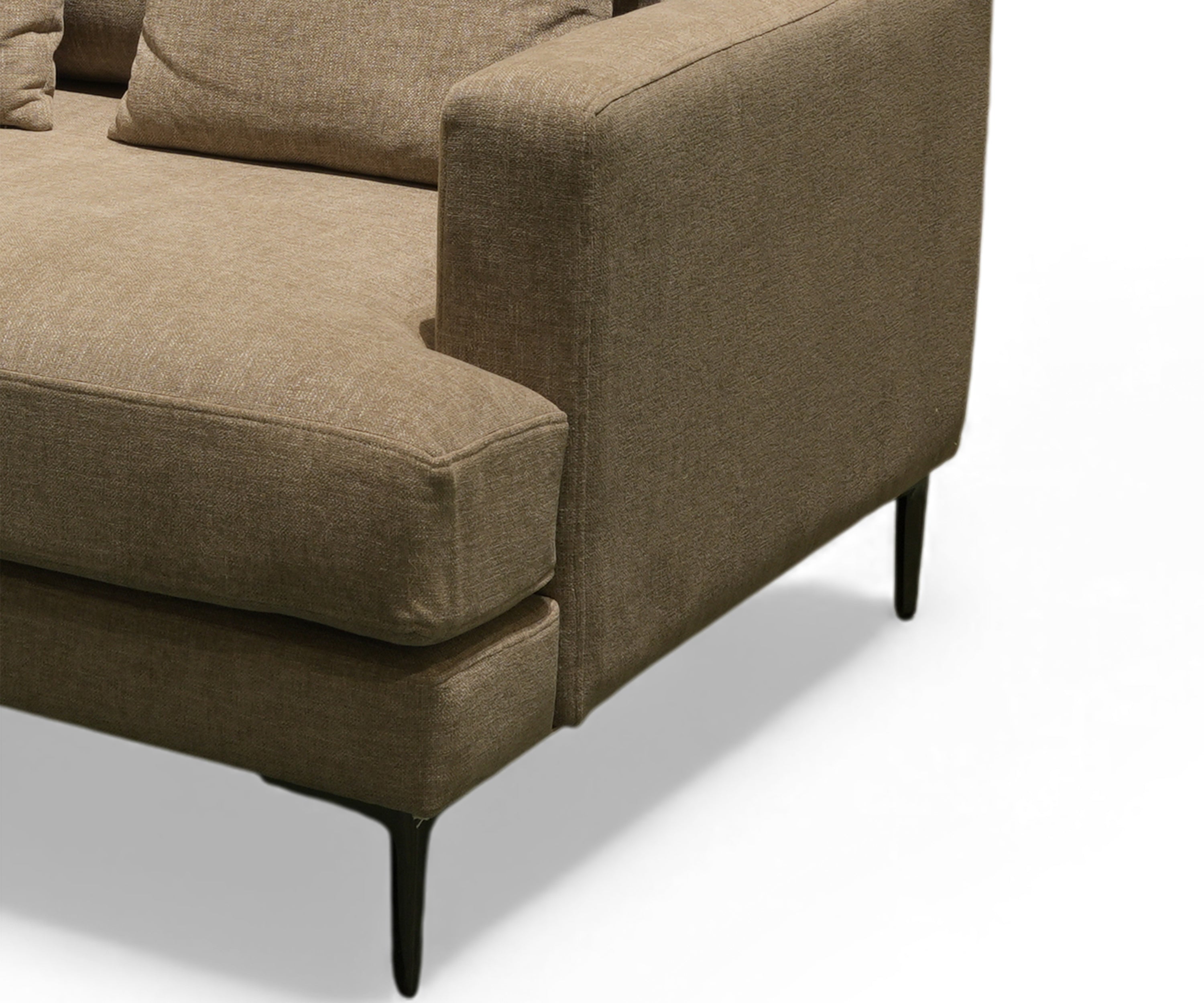 Taupe Velvet 3 Seater Sofa