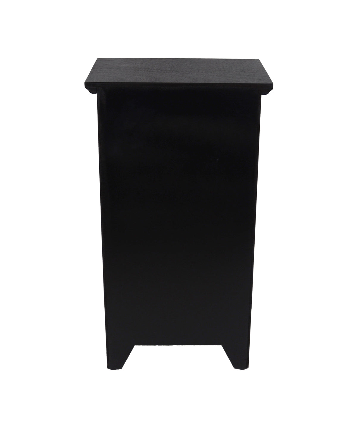 Black Carved Floral Scroll 1-Door Cabinet