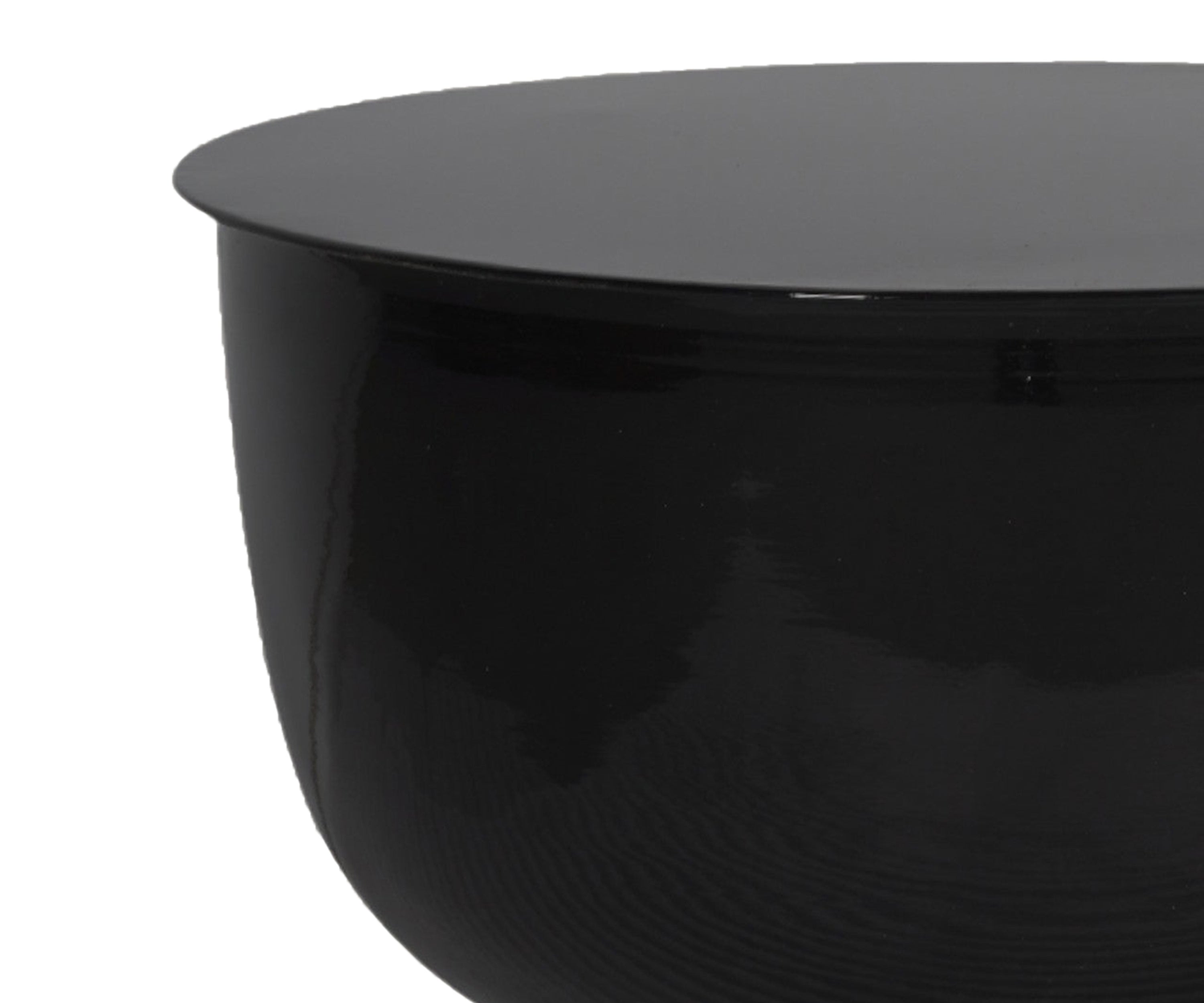 Black Metal Side Table with Hourglass-Style Pedestal Base