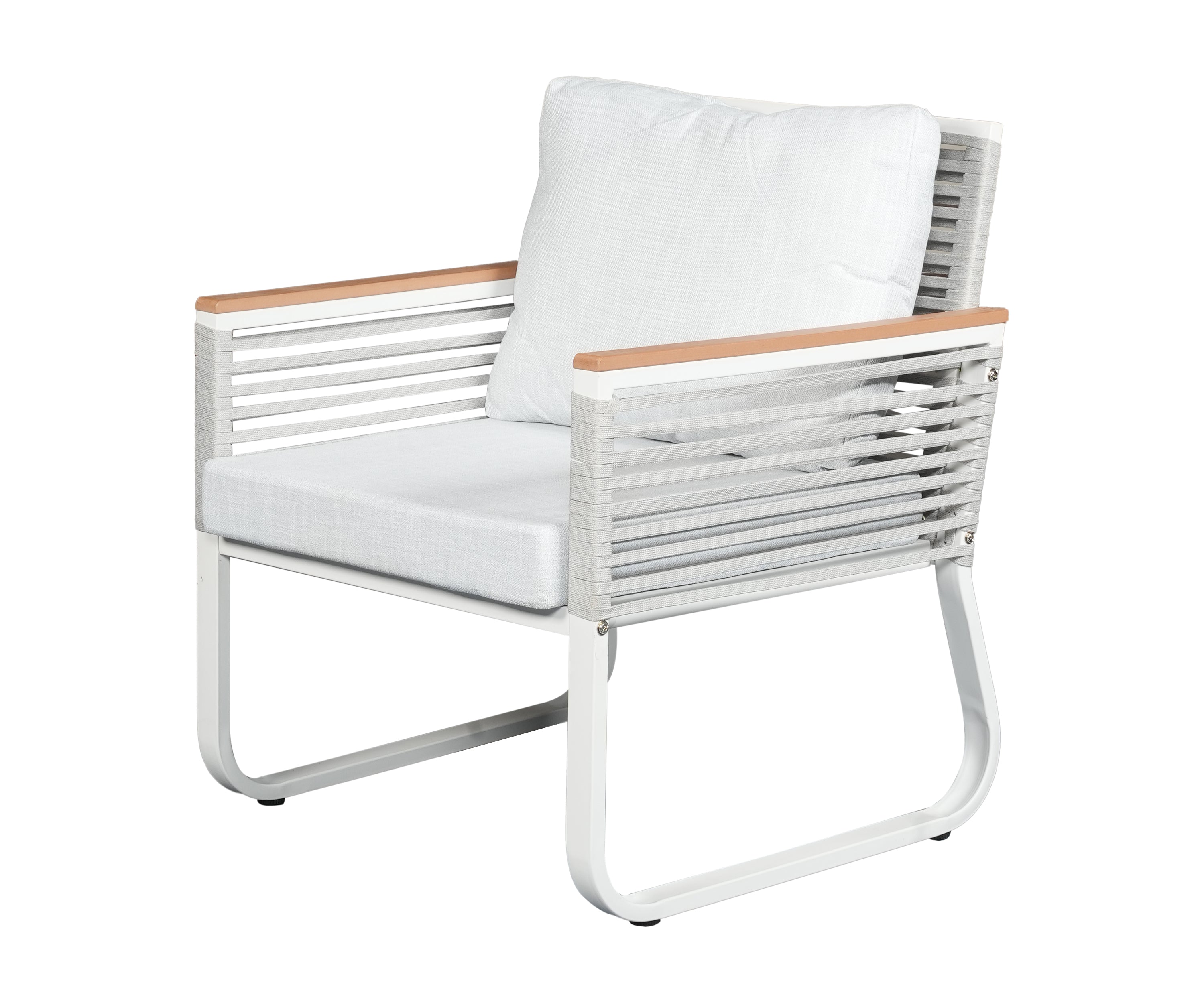 Contemporary Outdoor Accent Sofa in White Finish