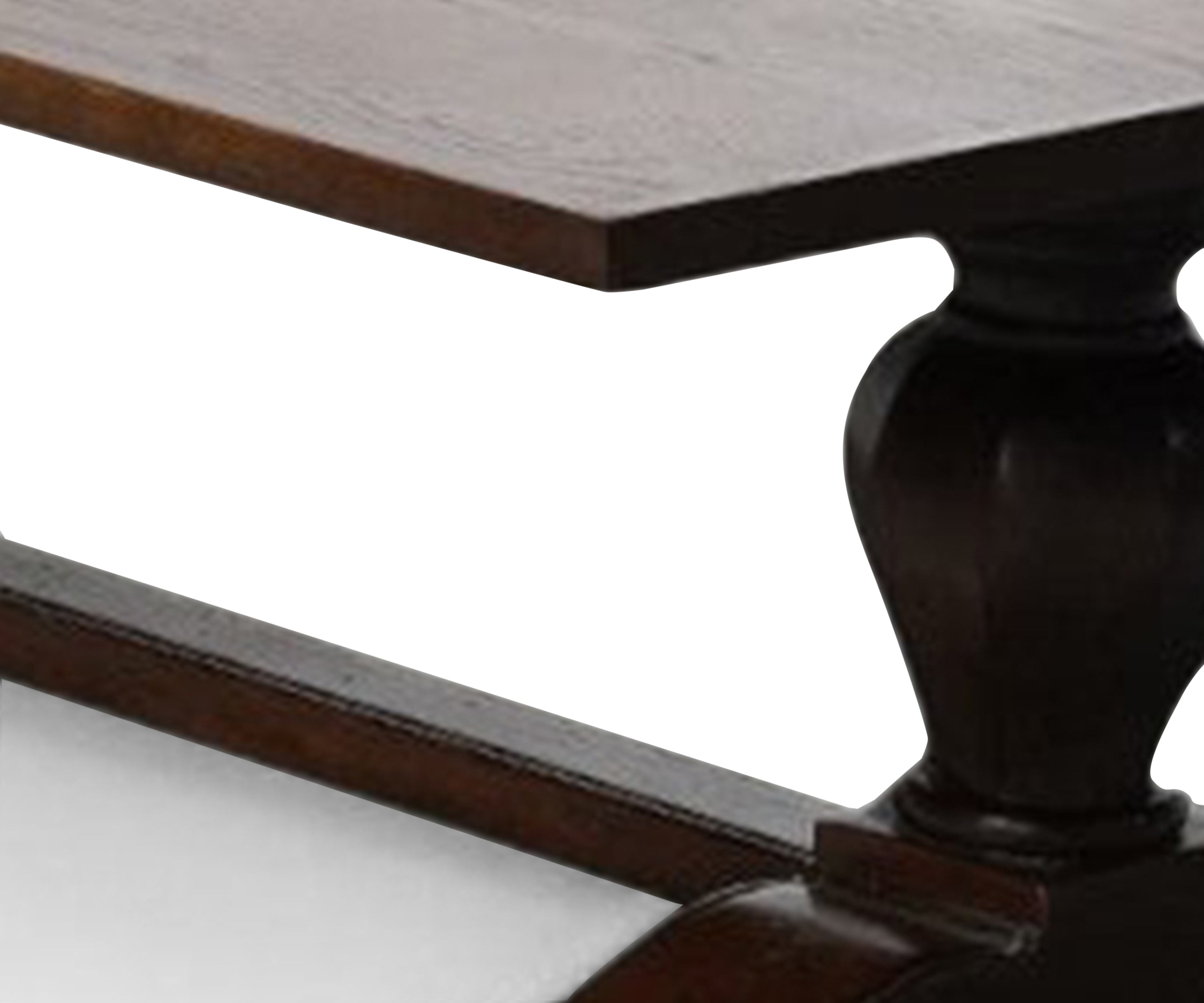 Walnut Finish Wooden Coffee Table with Pedestal Base