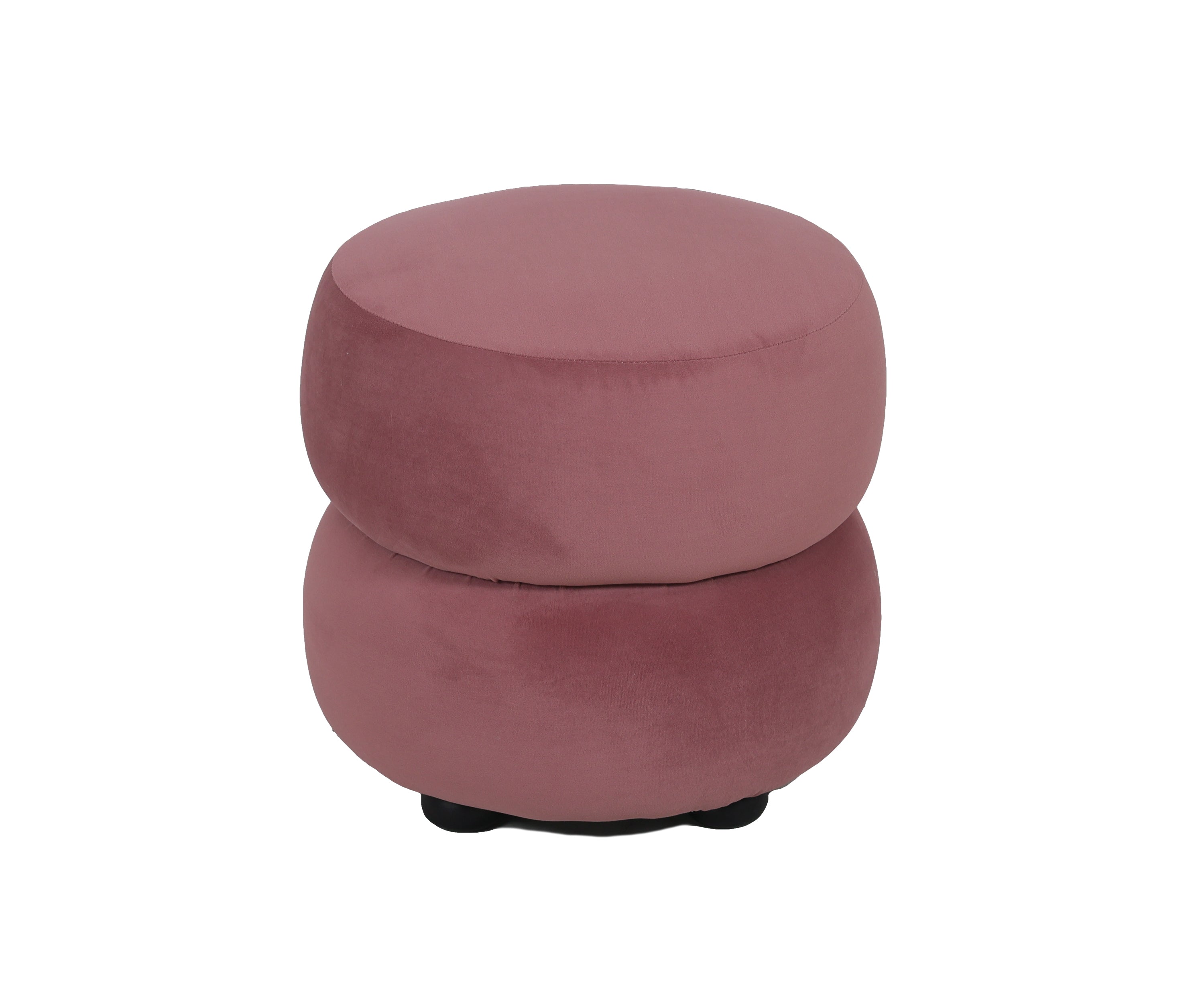 Dusty Rose Soft Velvet Round Stool
