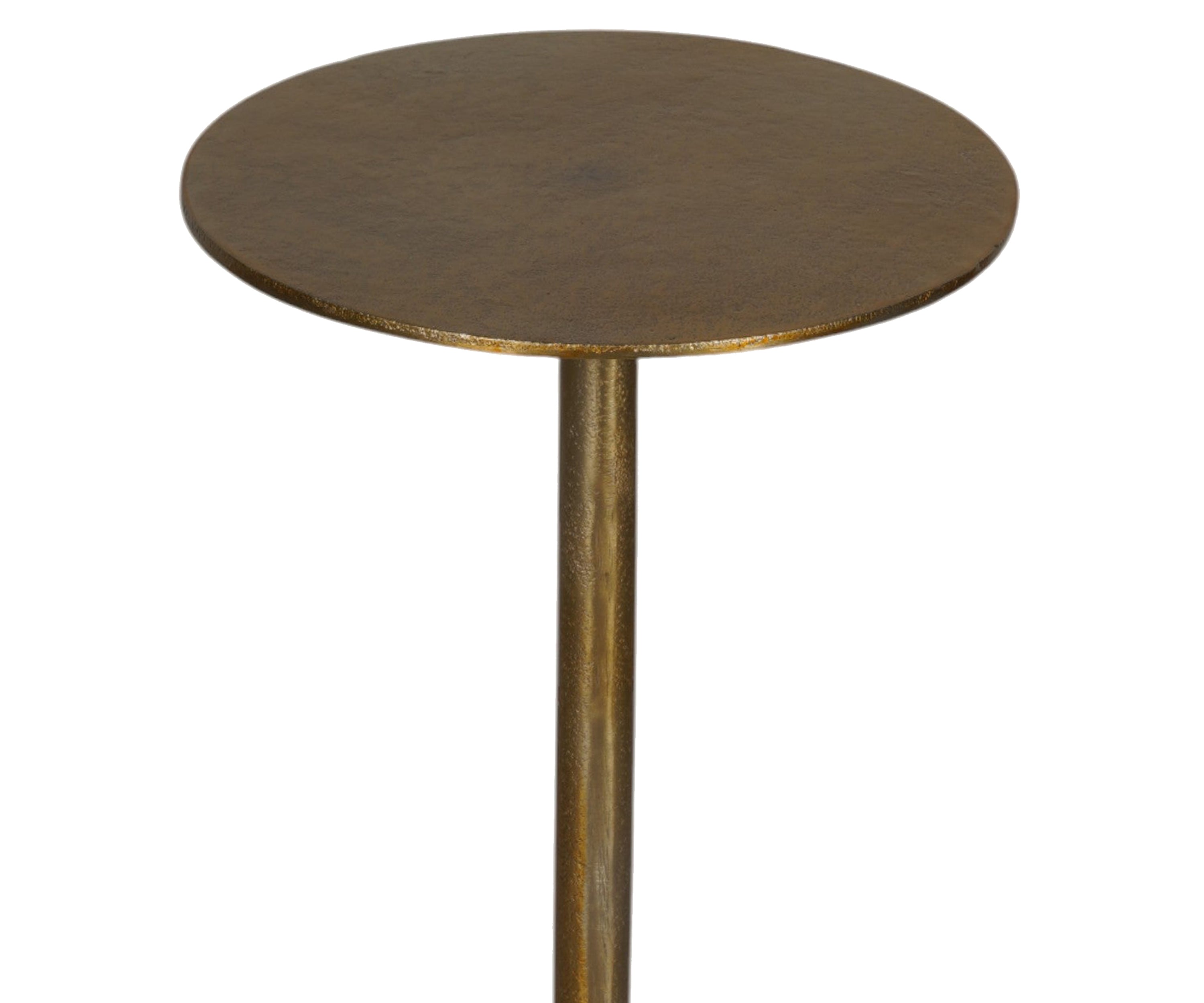 Antique Brass Martini Side Table with Bell Pedestal Base