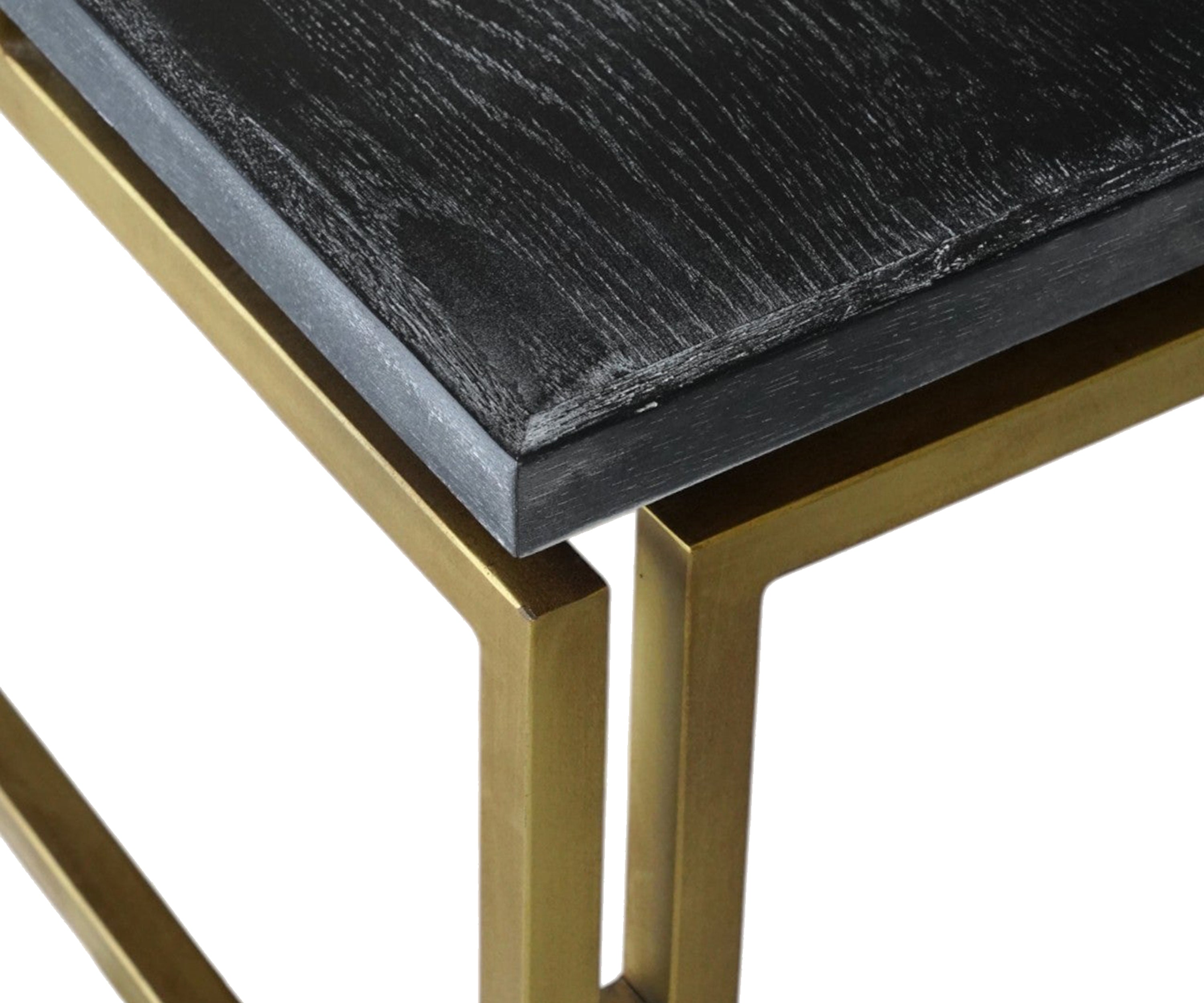 Black Top Brass Frame Coffee Table