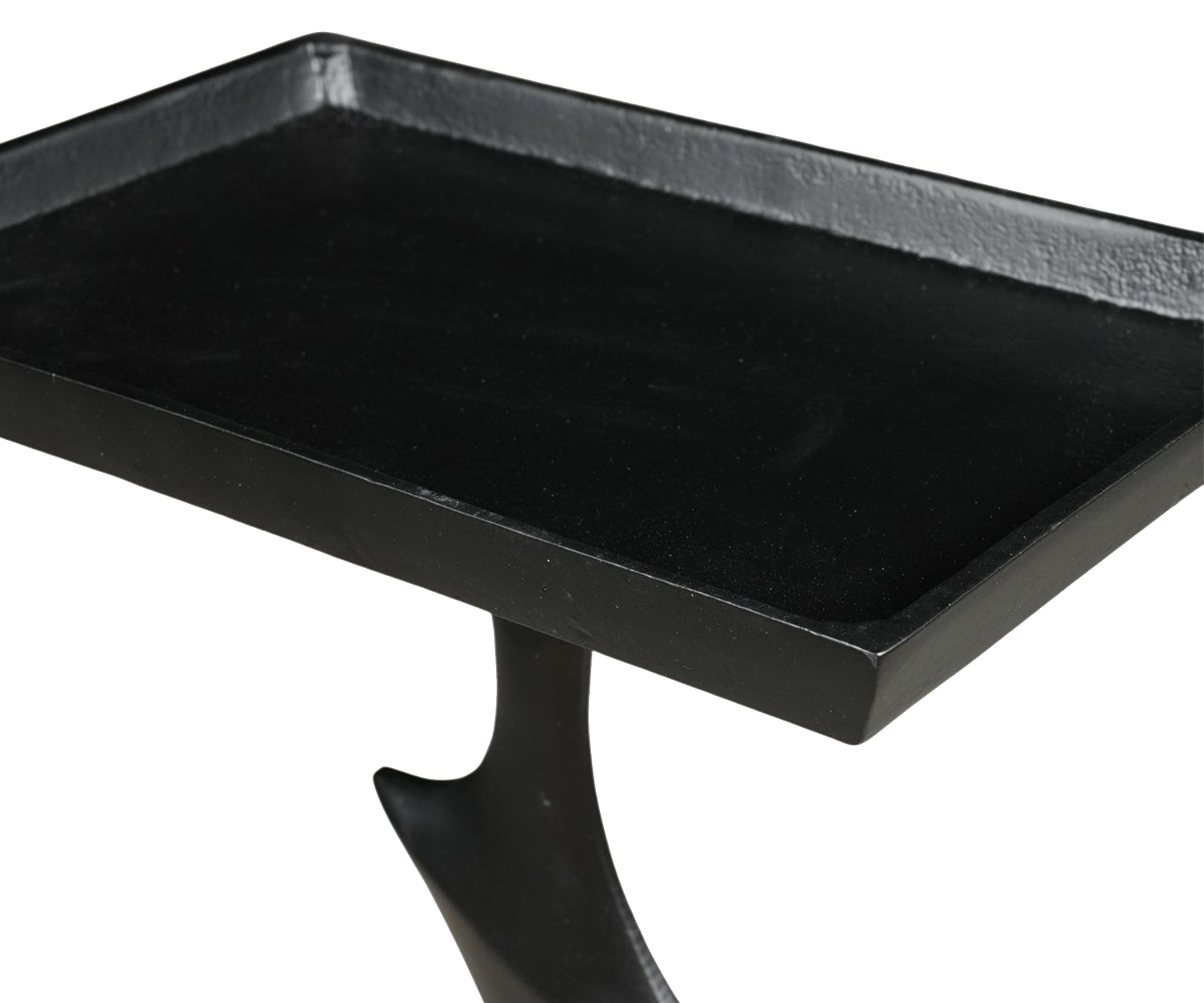 Black Metal Drink Table with Abstract Sculptural Base