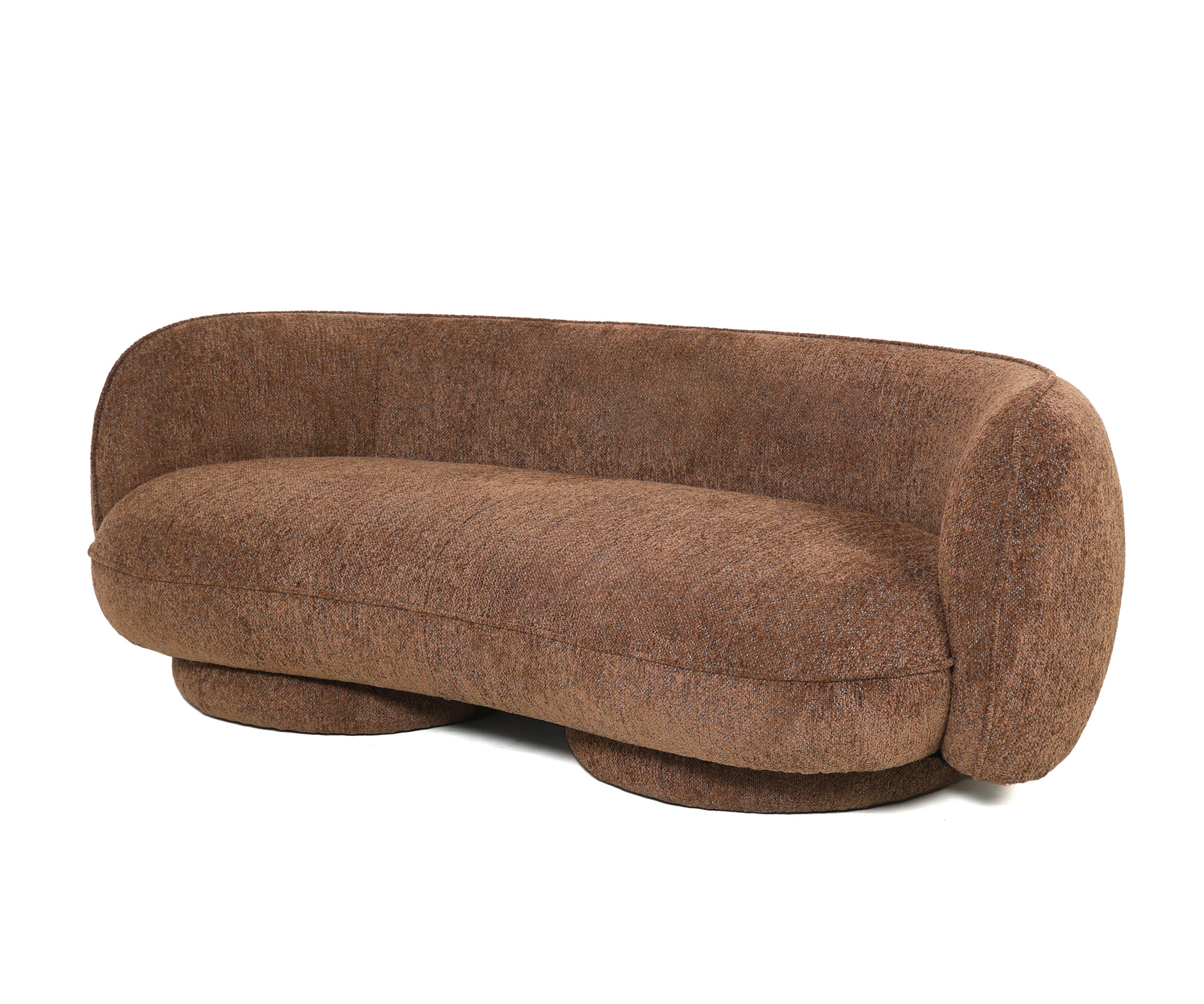 Bouclé Upholstered Curved Sofa
