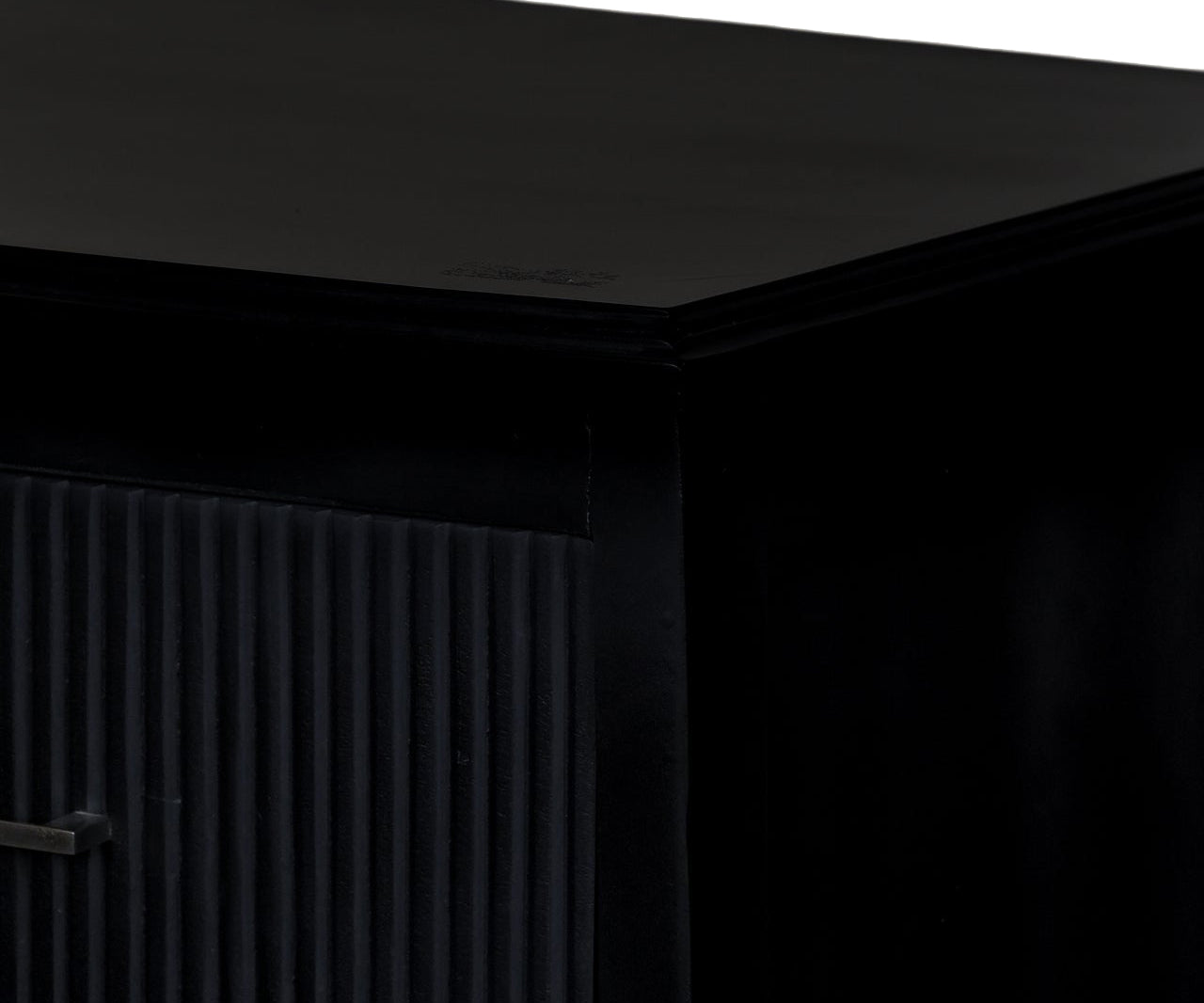 Modern Black Fluted 3 Drawer Chest of Drawers