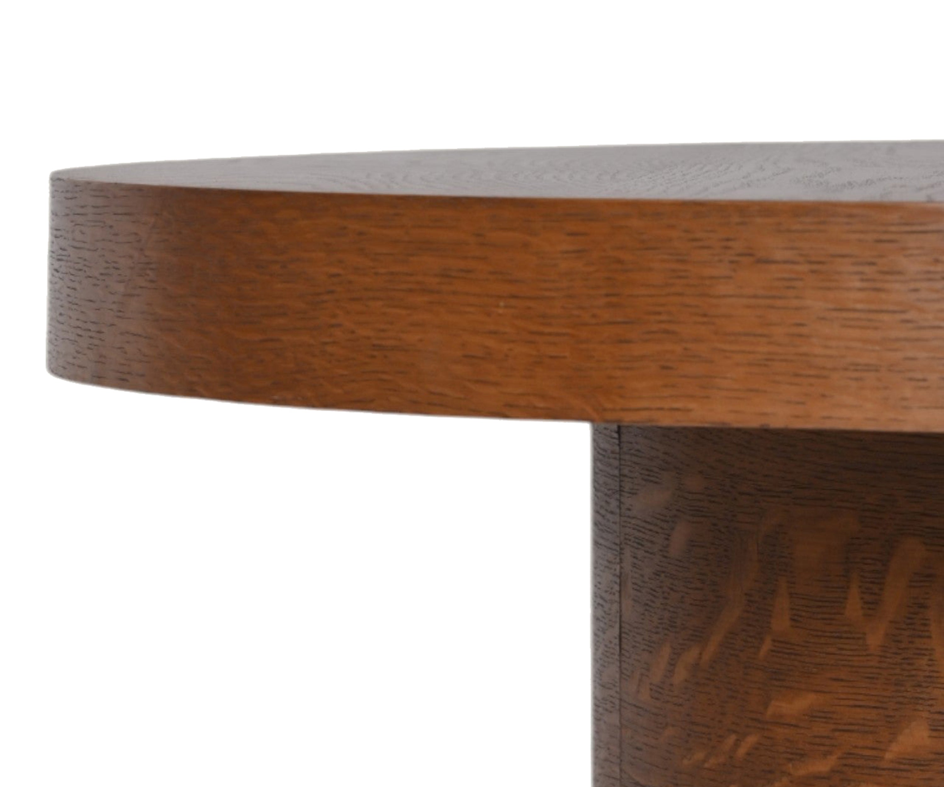 Oak Pedestal Round Coffee Table