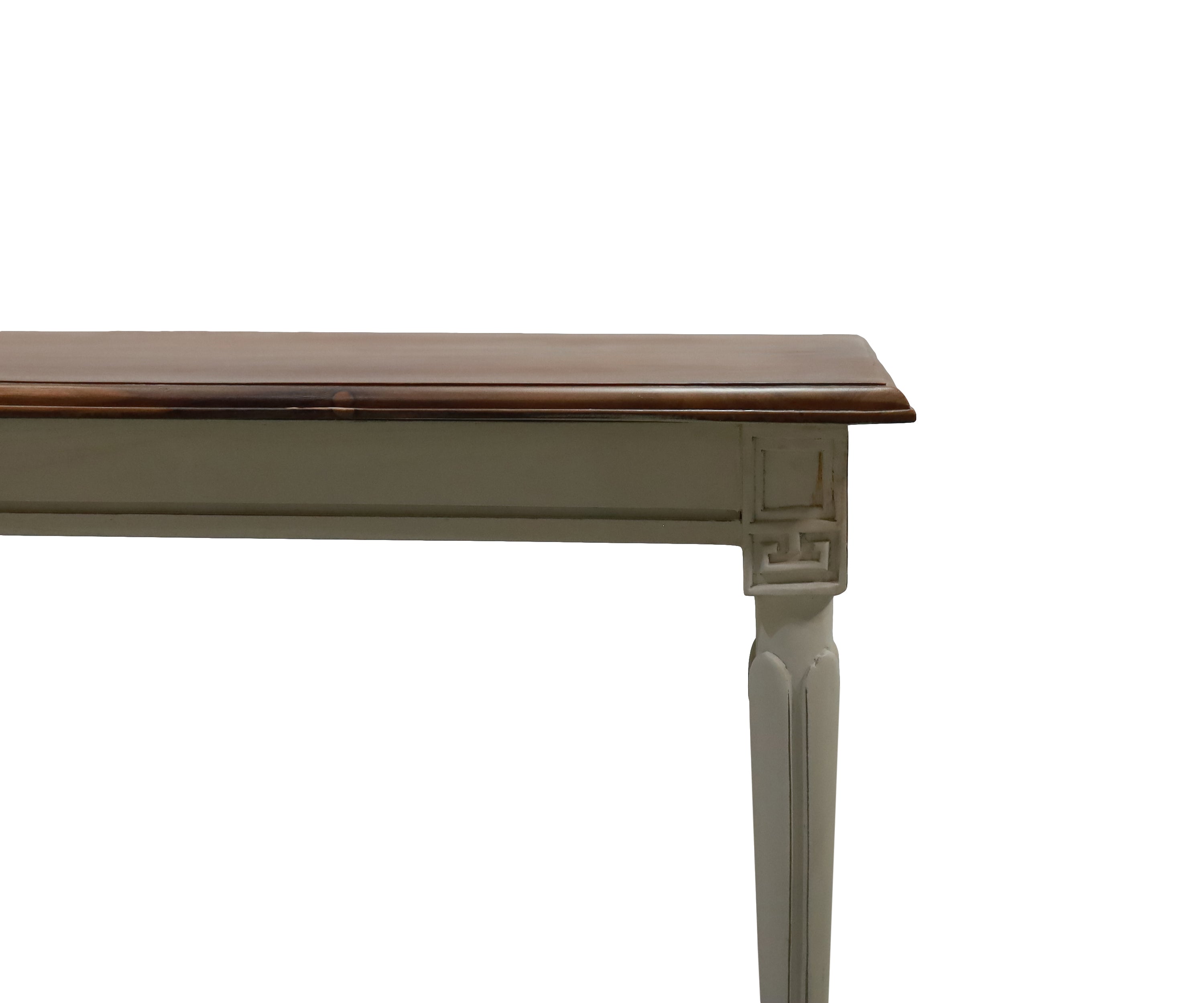Two-Tone Wooden Coffee Table with Carved Legs