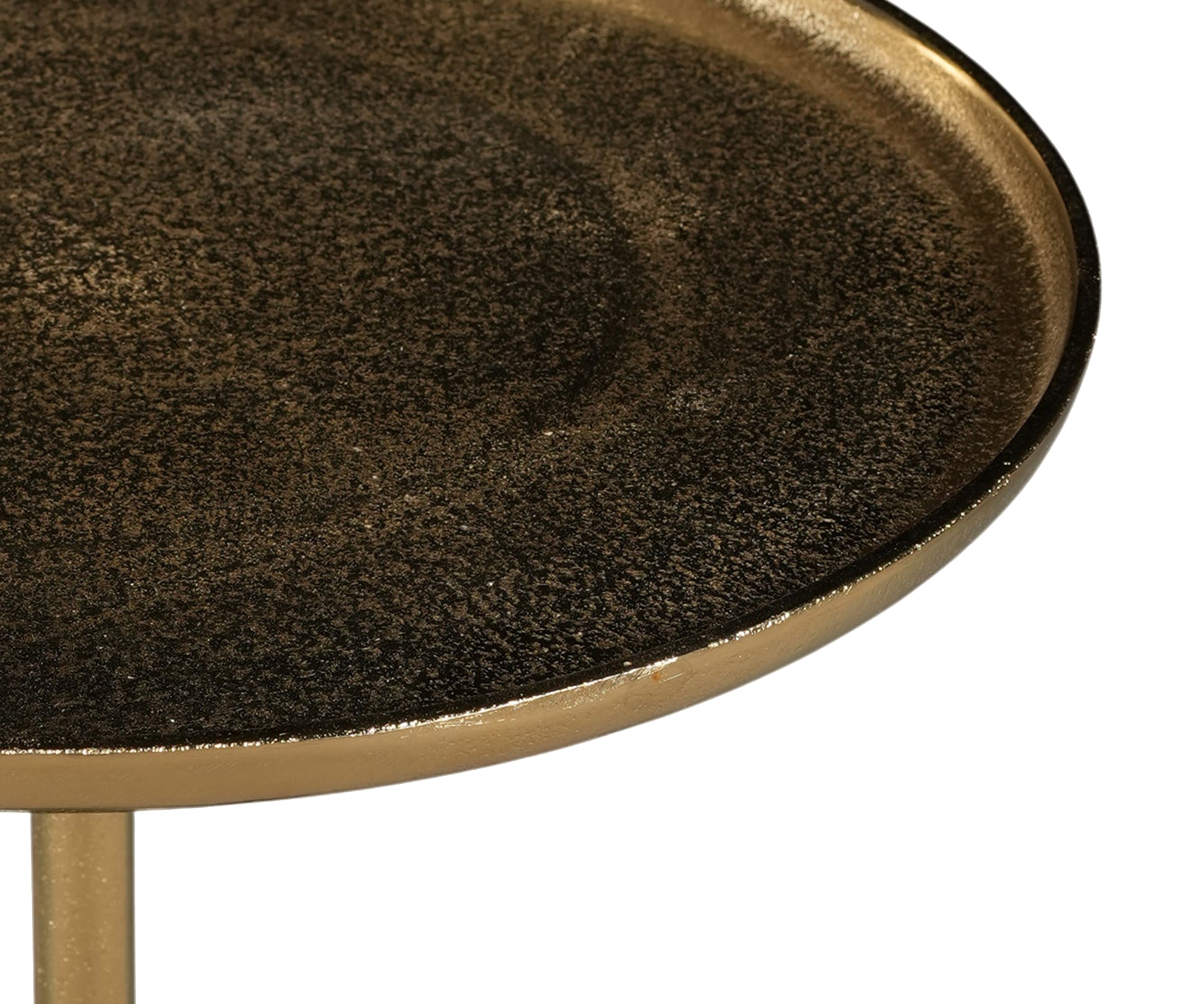 Brass & Black Martini Side Table with Tiered Pedestal Base