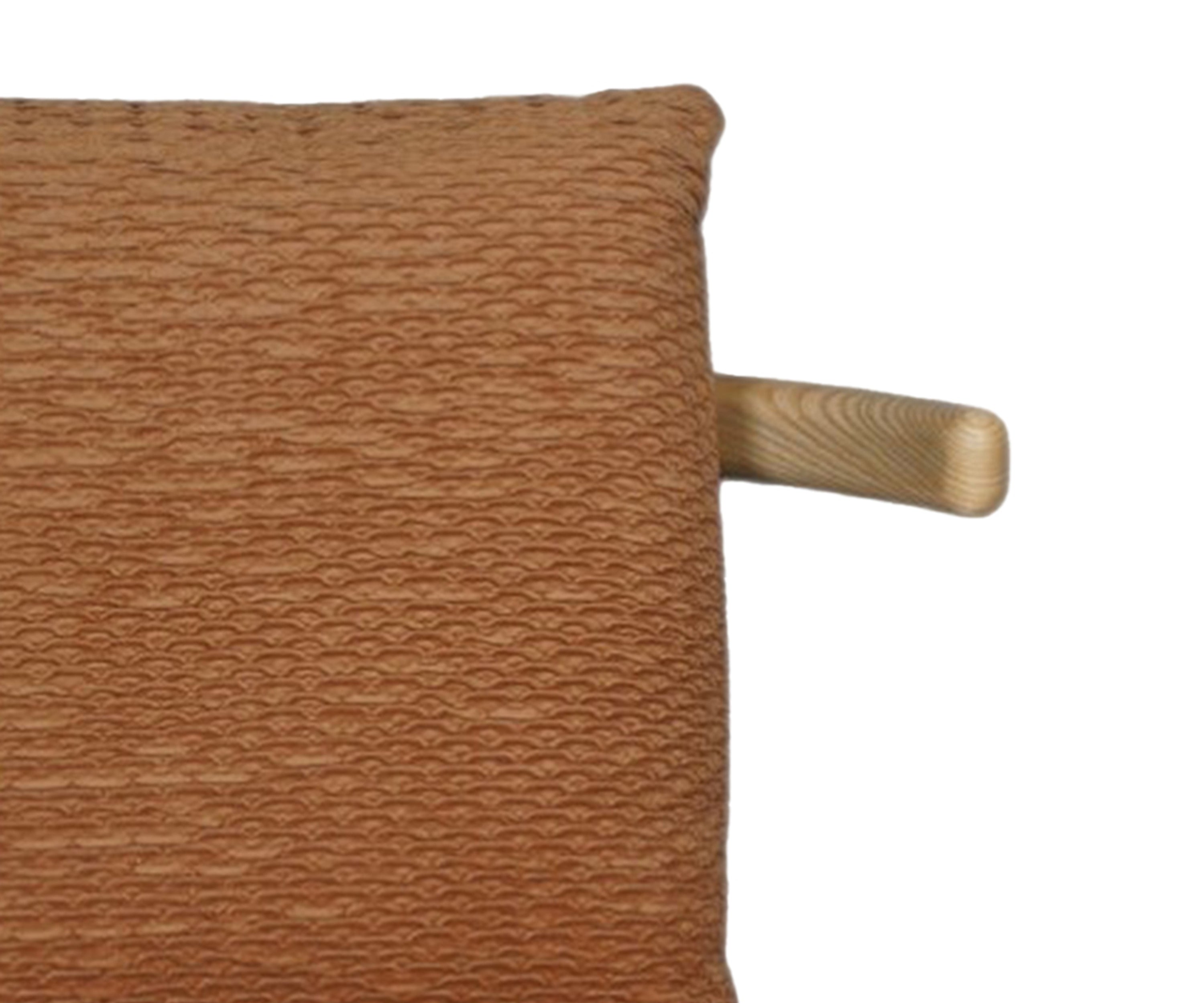 Oak Frame Round Lounge Chair with Cushion
