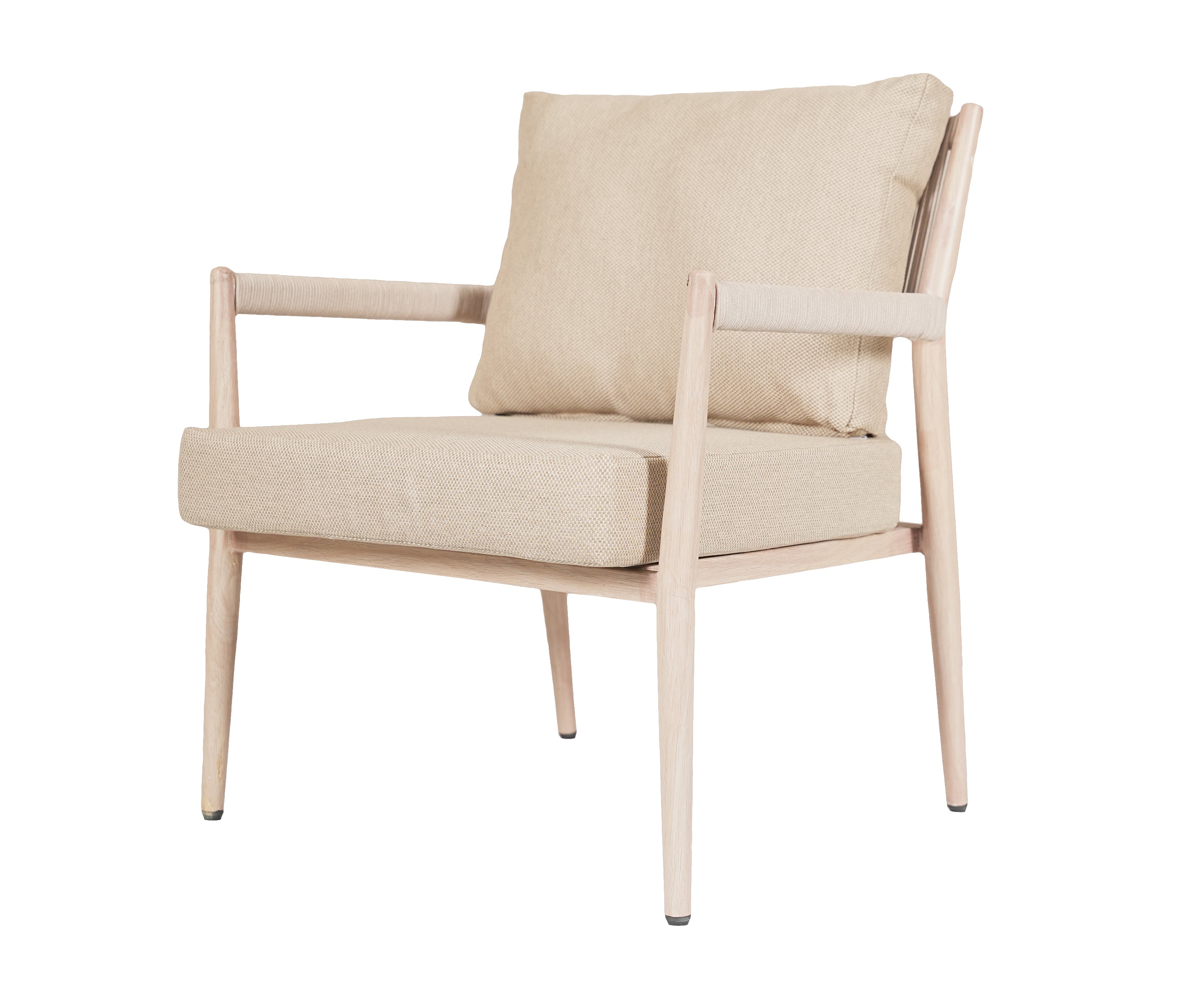Metal Outdoor Armchair with Nylon Ropes and Cushion