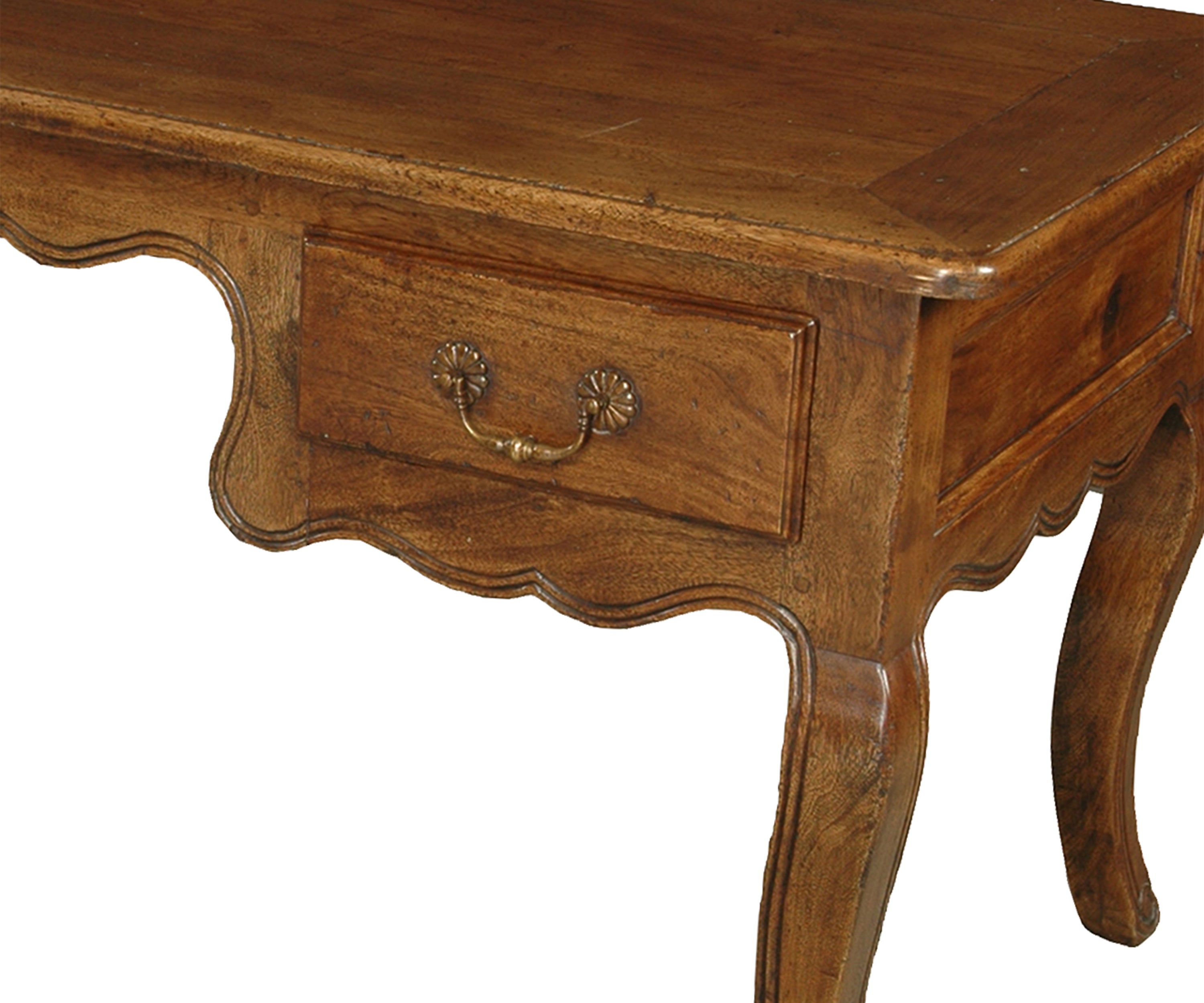 French Provincial Solid Wood Study Table with Two Drawers