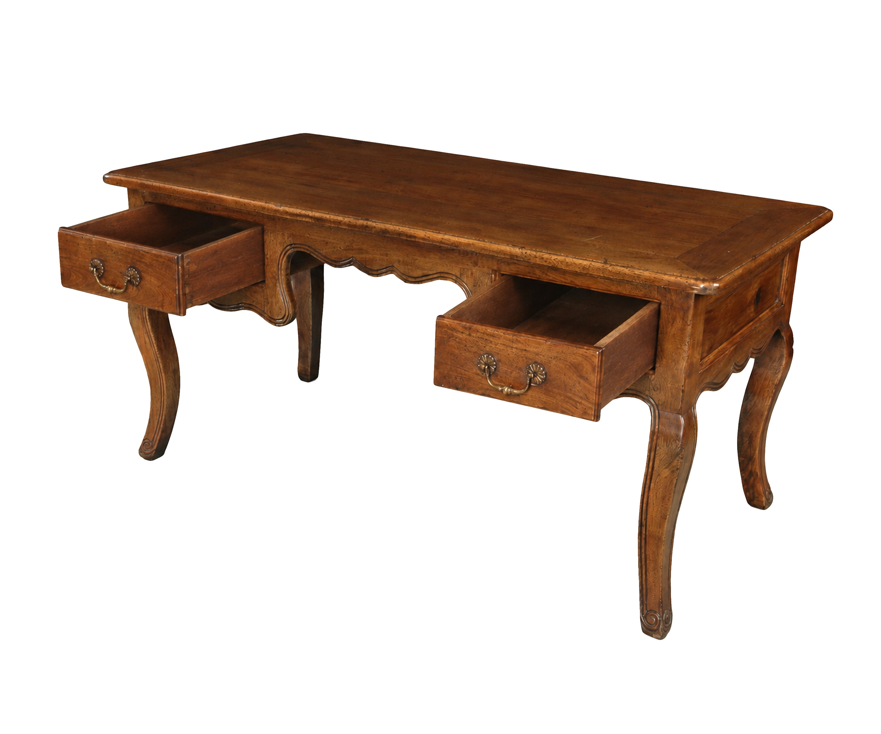 French Provincial Solid Wood Study Table with Two Drawers