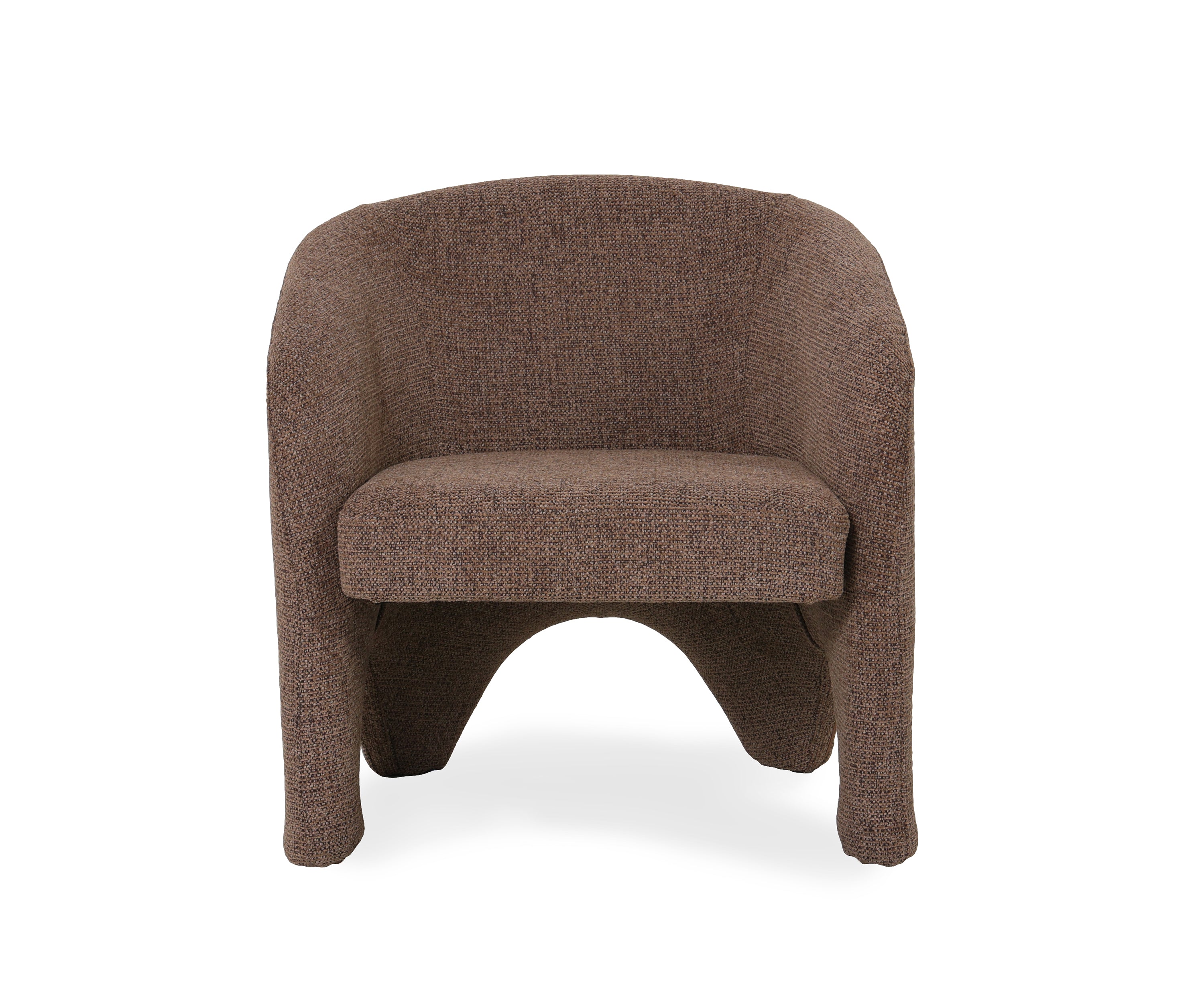 Barrel Back Accent Armchair in Mocha Brown Boucle