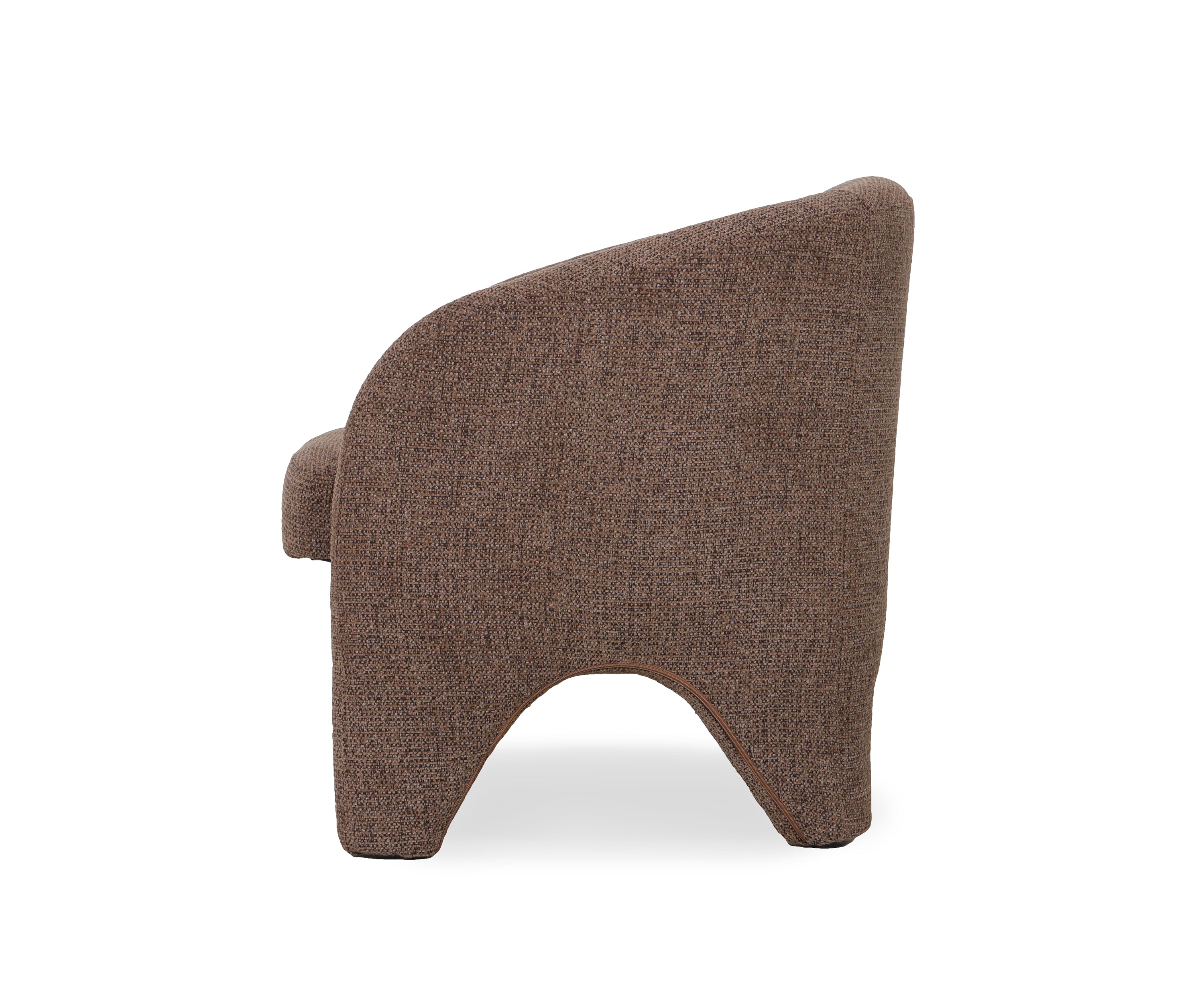 Barrel Back Accent Armchair in Mocha Brown Boucle