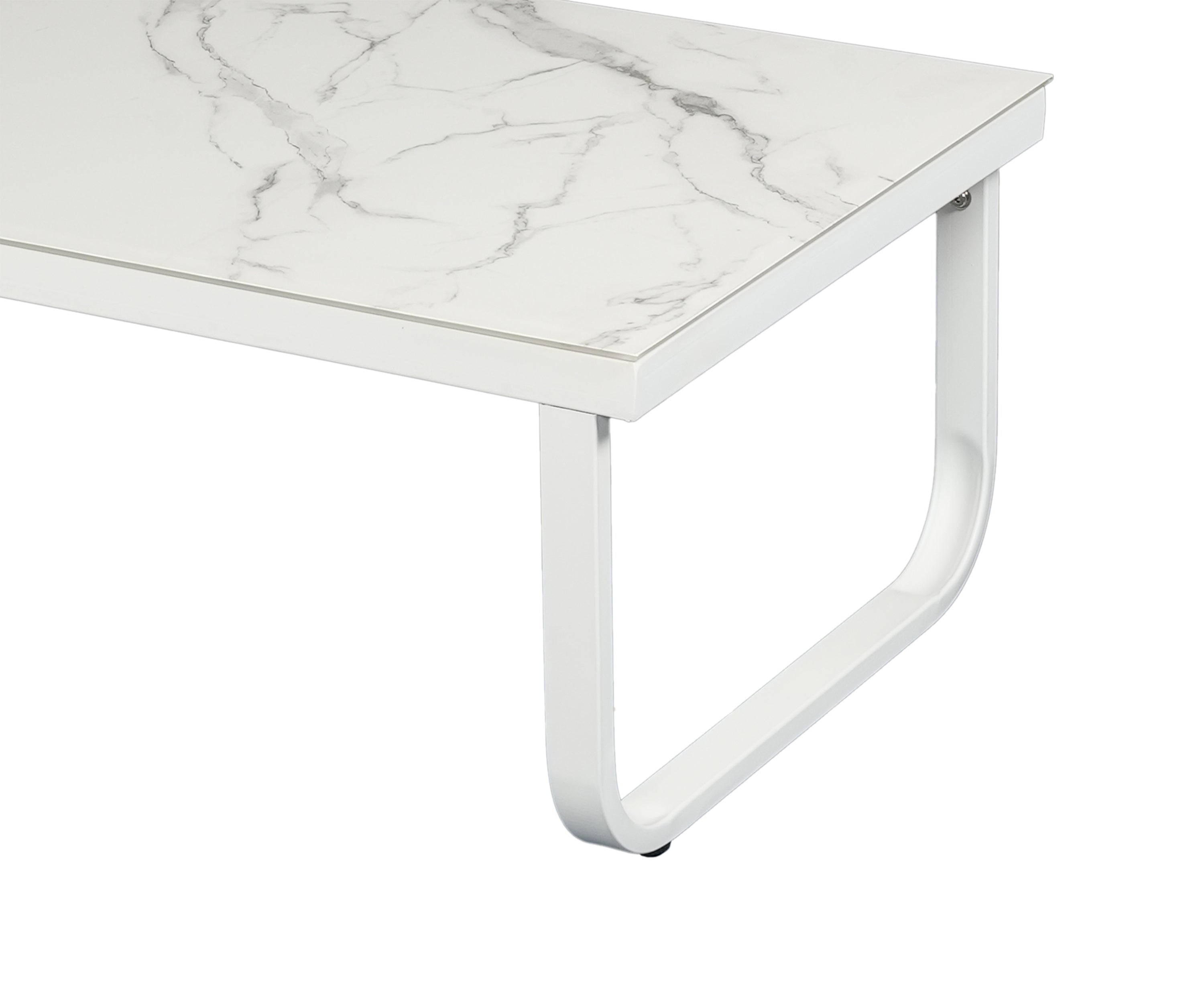 Modern White Metal Outdoor Coffee Table