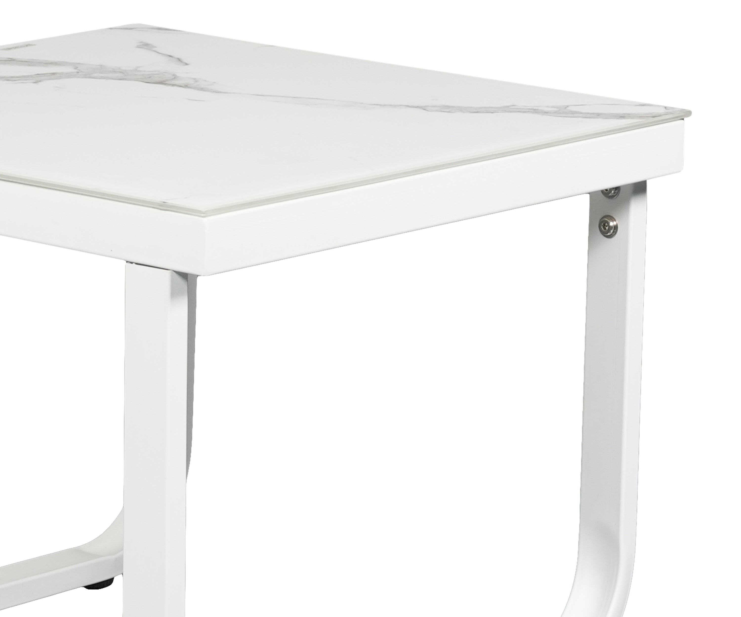 Outdoor Metal Side Table with Curved Open-frame Legs