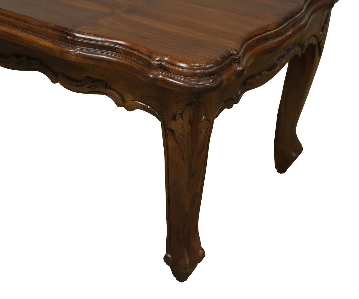 Carved Teak French Coffee Table