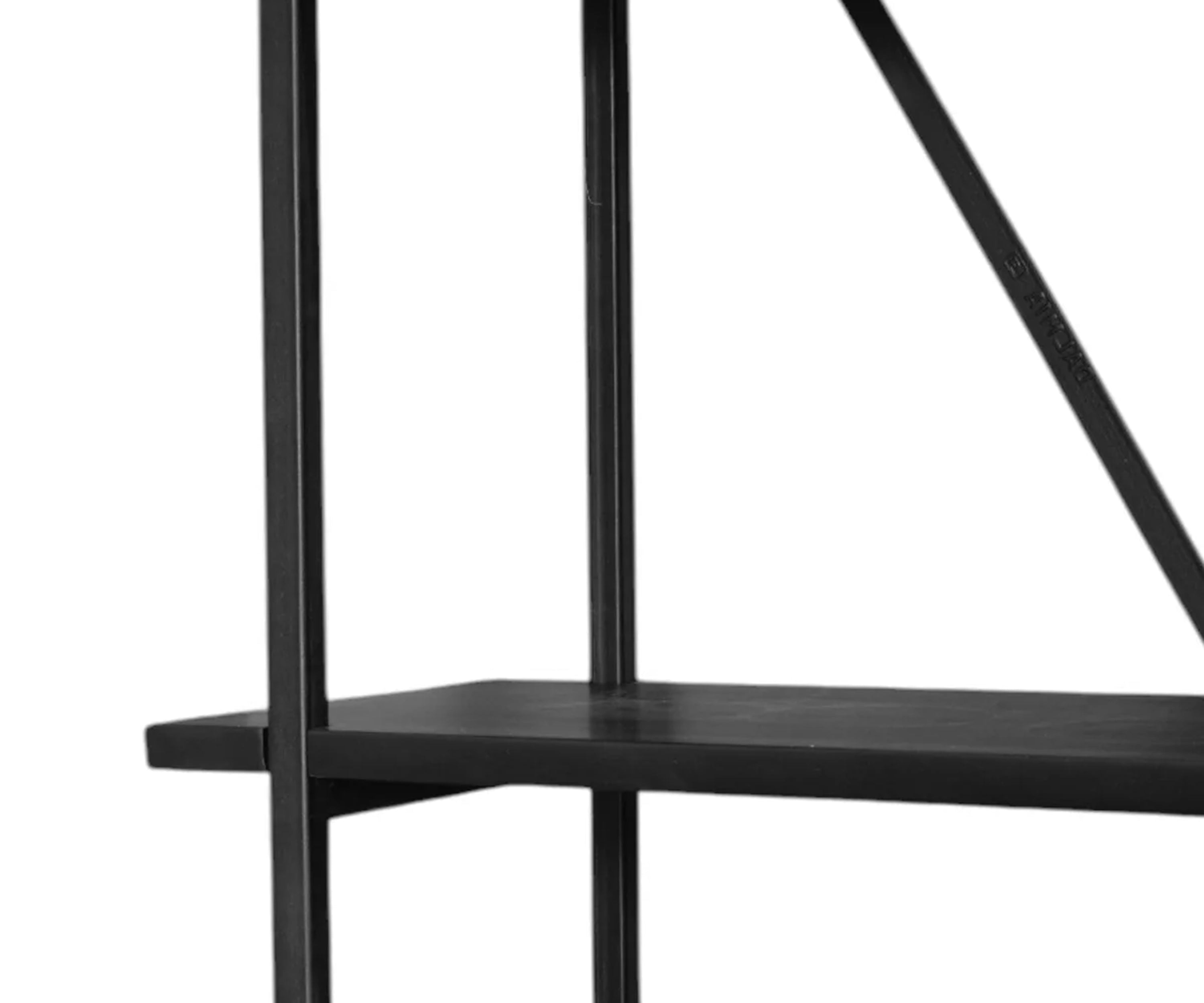 Modern Black Open Bookshelf with Cross Back Frame