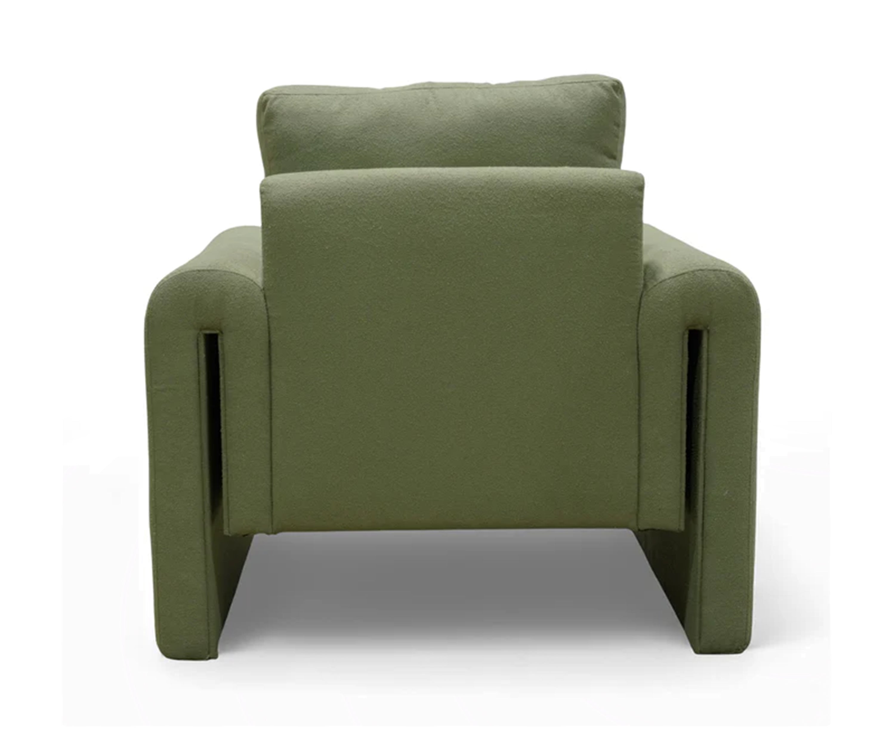 Arch Arm Bouclé Single Seater Sofa - Green
