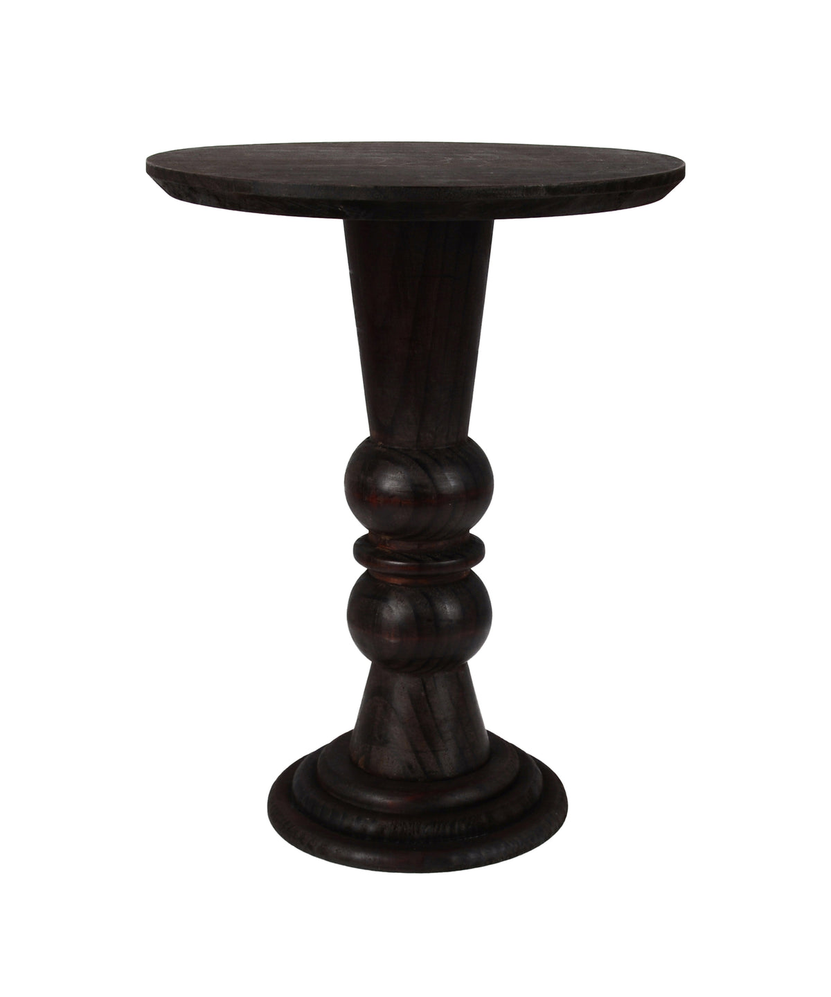 Circular Double Bobbin Pedestal End Table