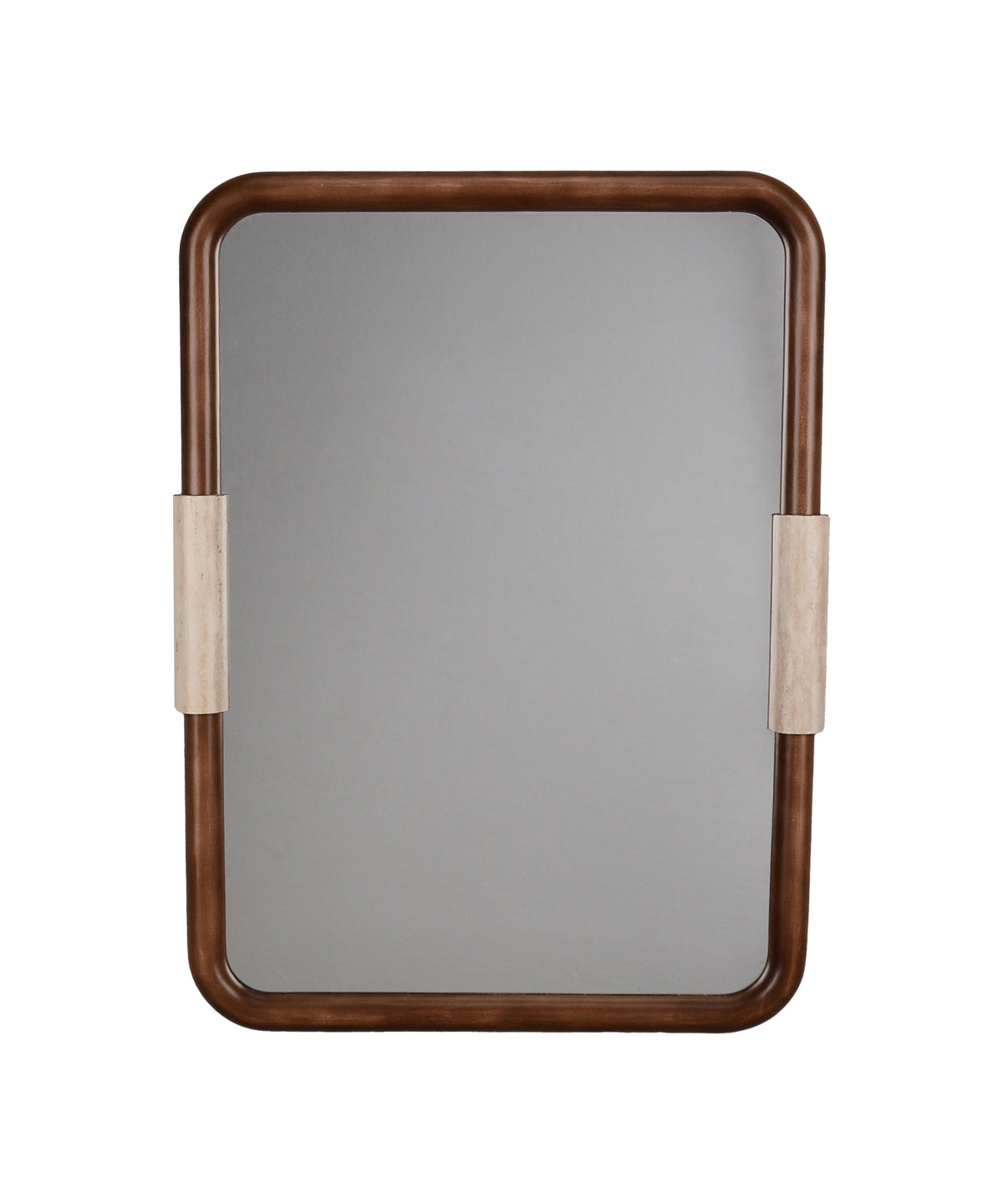 Brown Rectangle Wall Mirror with Contrast Accents