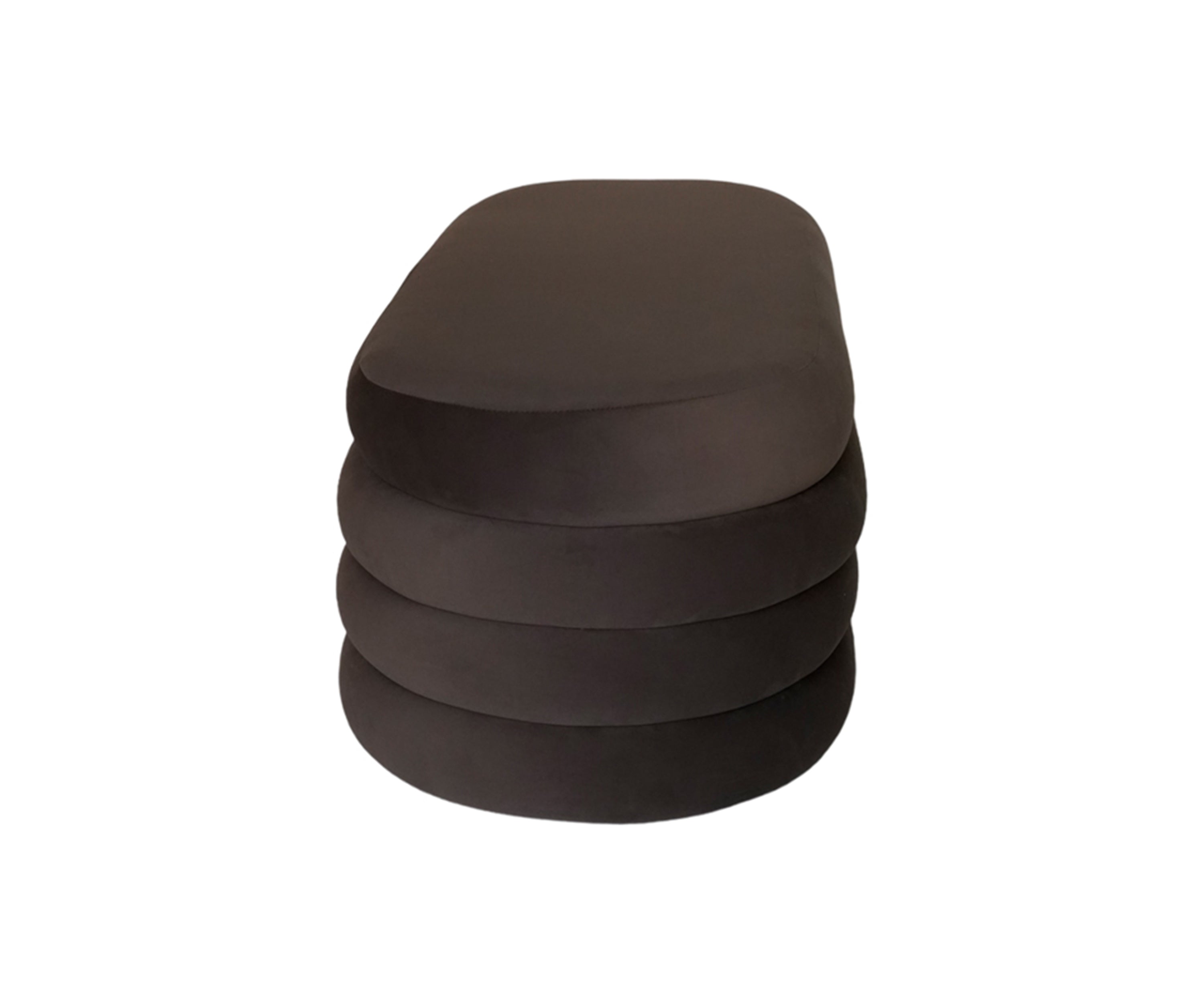 Oval Velvet Brown Bench