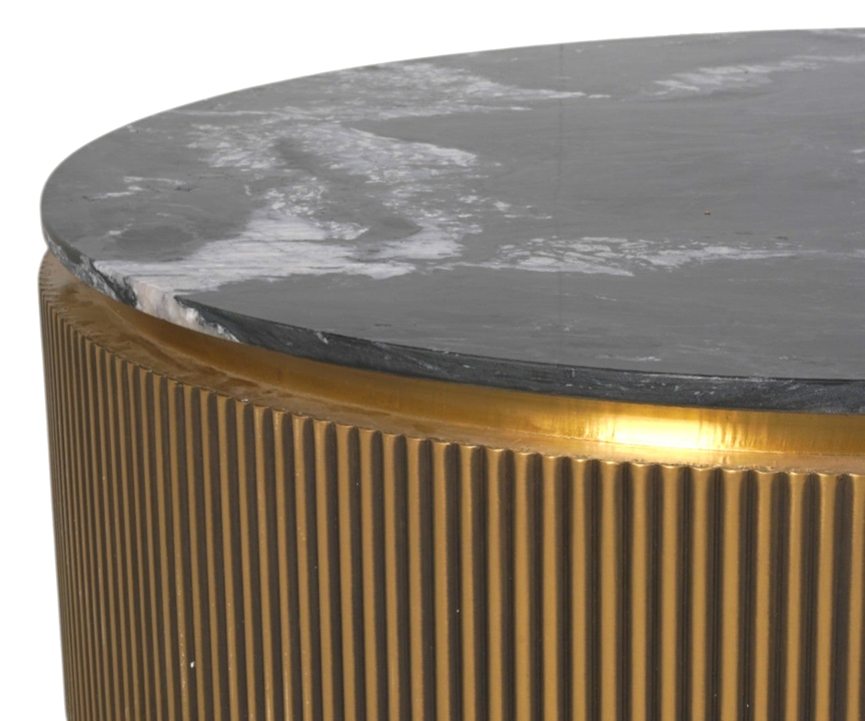 Black Marble Top Brass Coffee Table