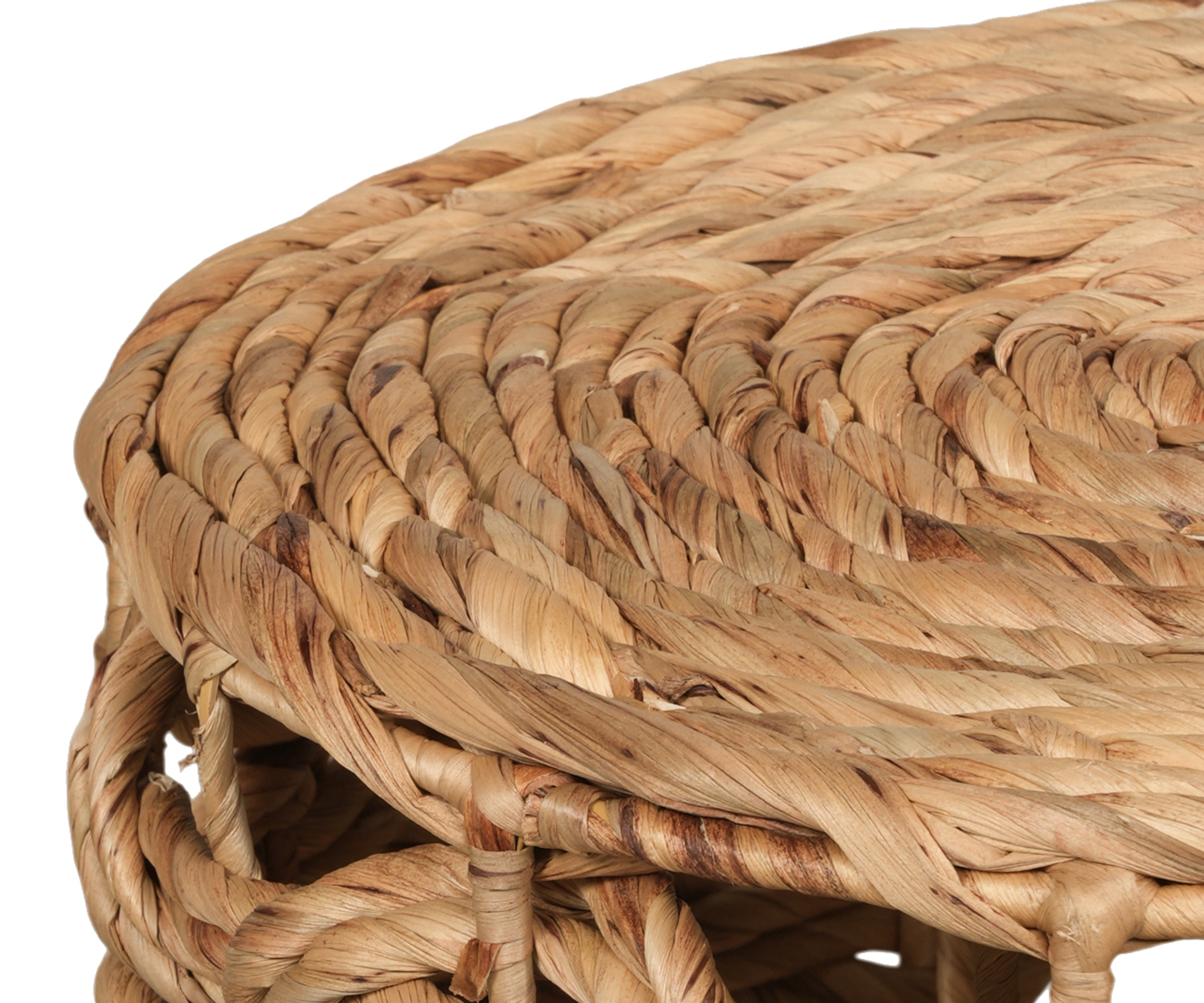 Open Weave Round Jute Stool