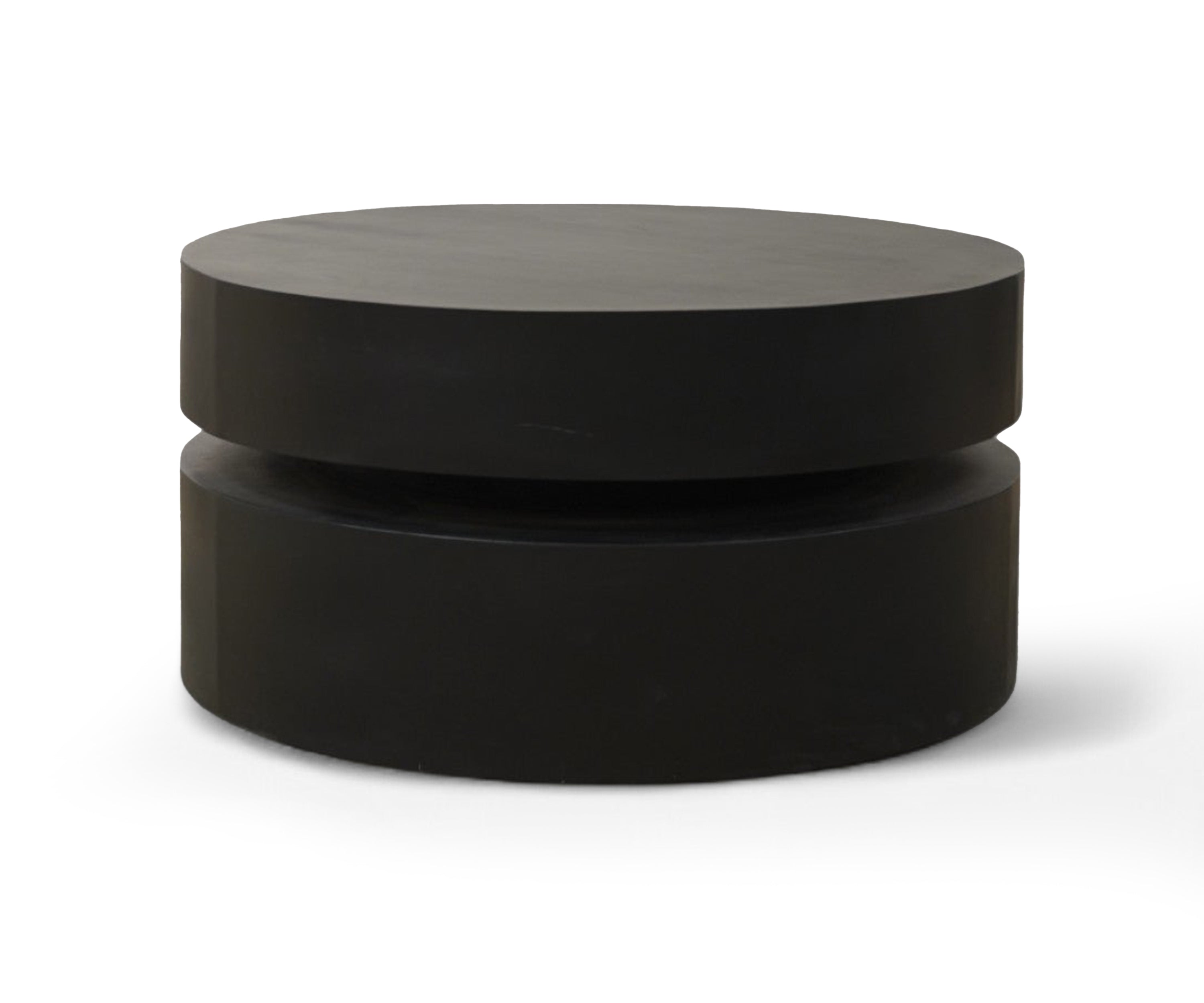 Black Round Two-Tier Coffee Table