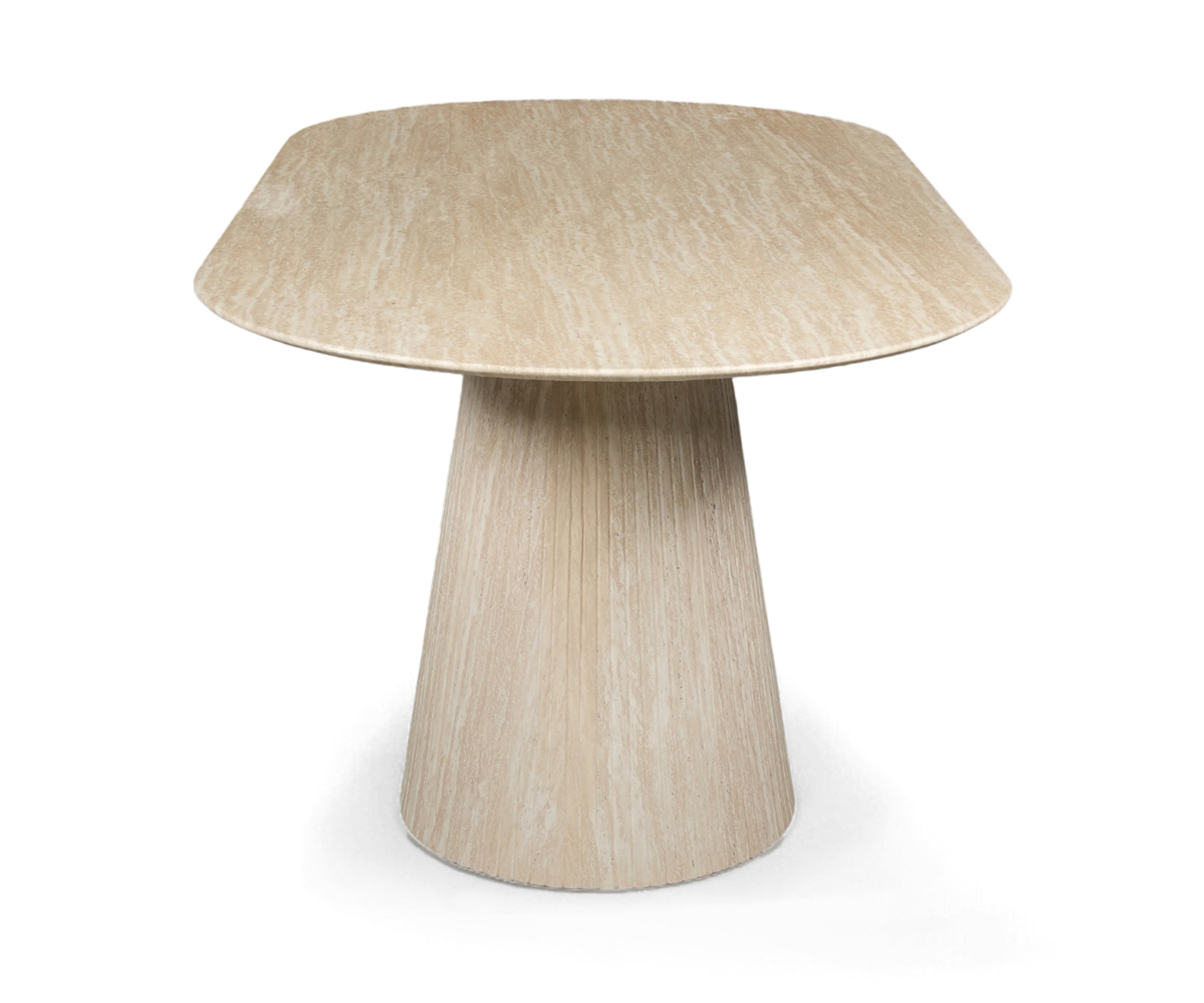 Rustic Wood Oval 6 Seater Dining Table with Curved Edges
