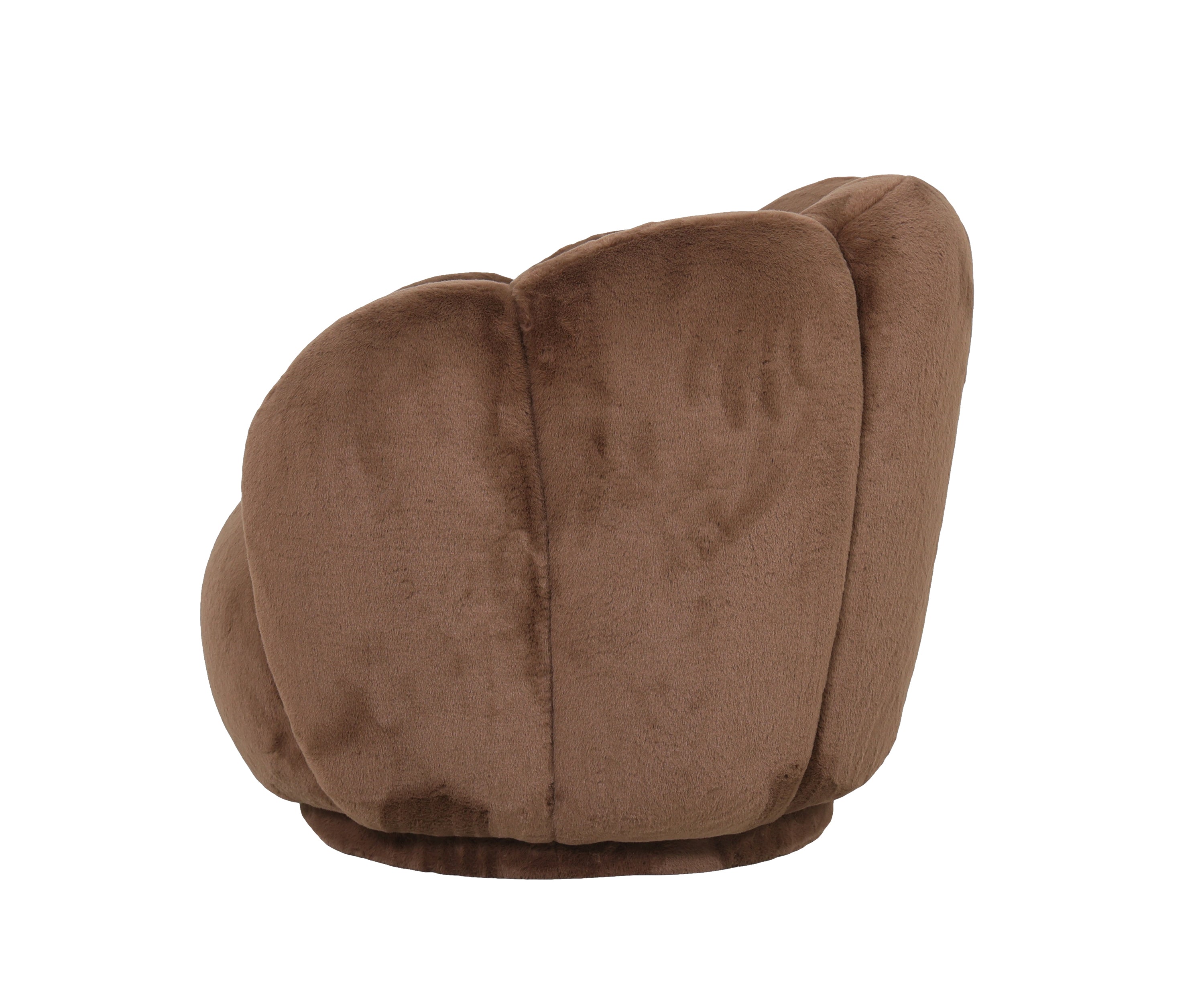 Petal Back Swivel Accent Chair in Chocolate Brown Velvet