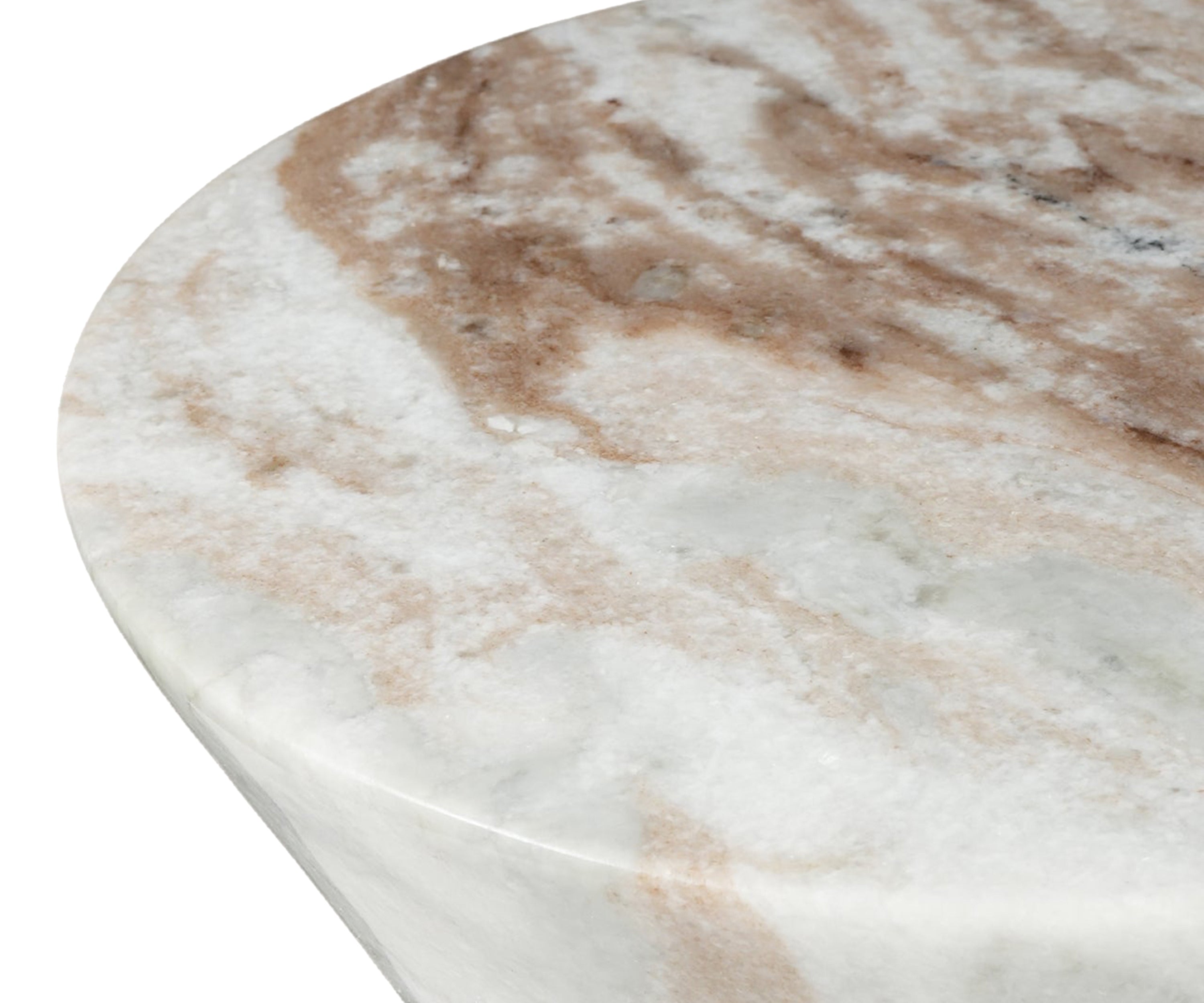 White Marble Side Table with Sculptural Hourglass Base
