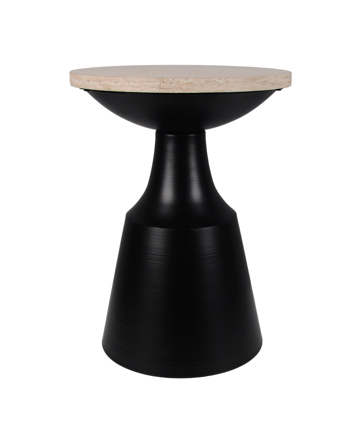 Minimalist Two Toned Black Sculptural End Table