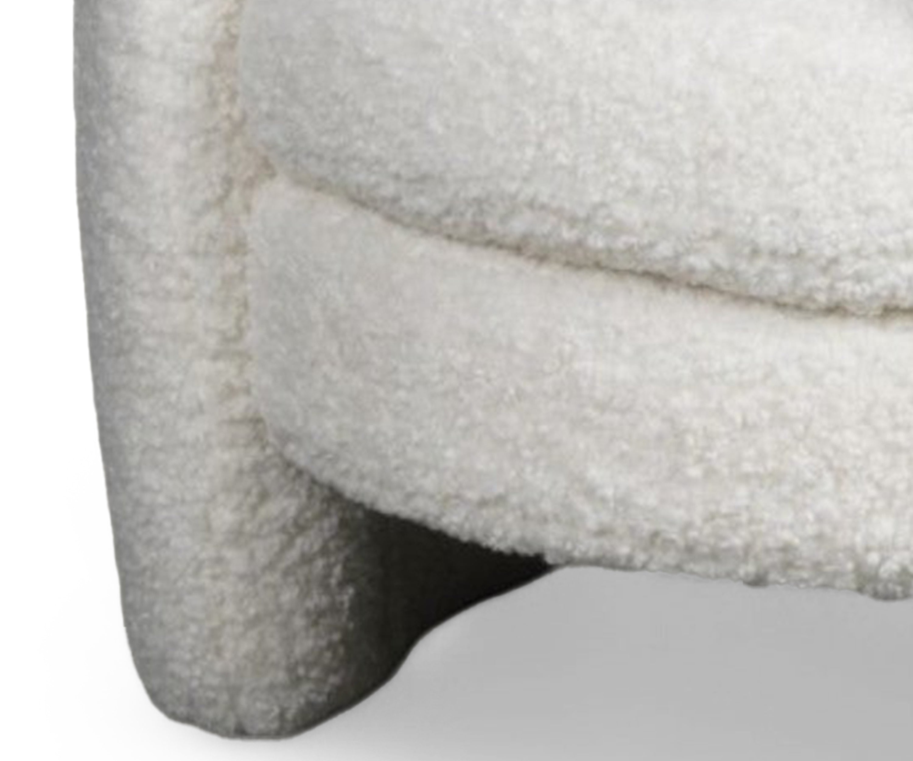 Ivory Bouclé Tub Accent Chair