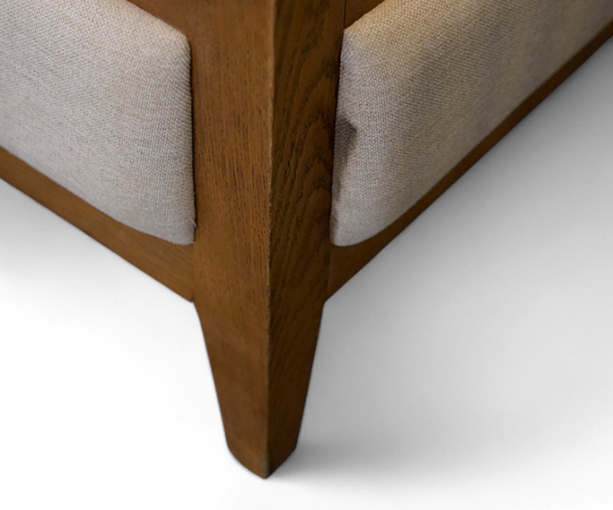 Alden Upholstered Oak Wood Canopy Bed