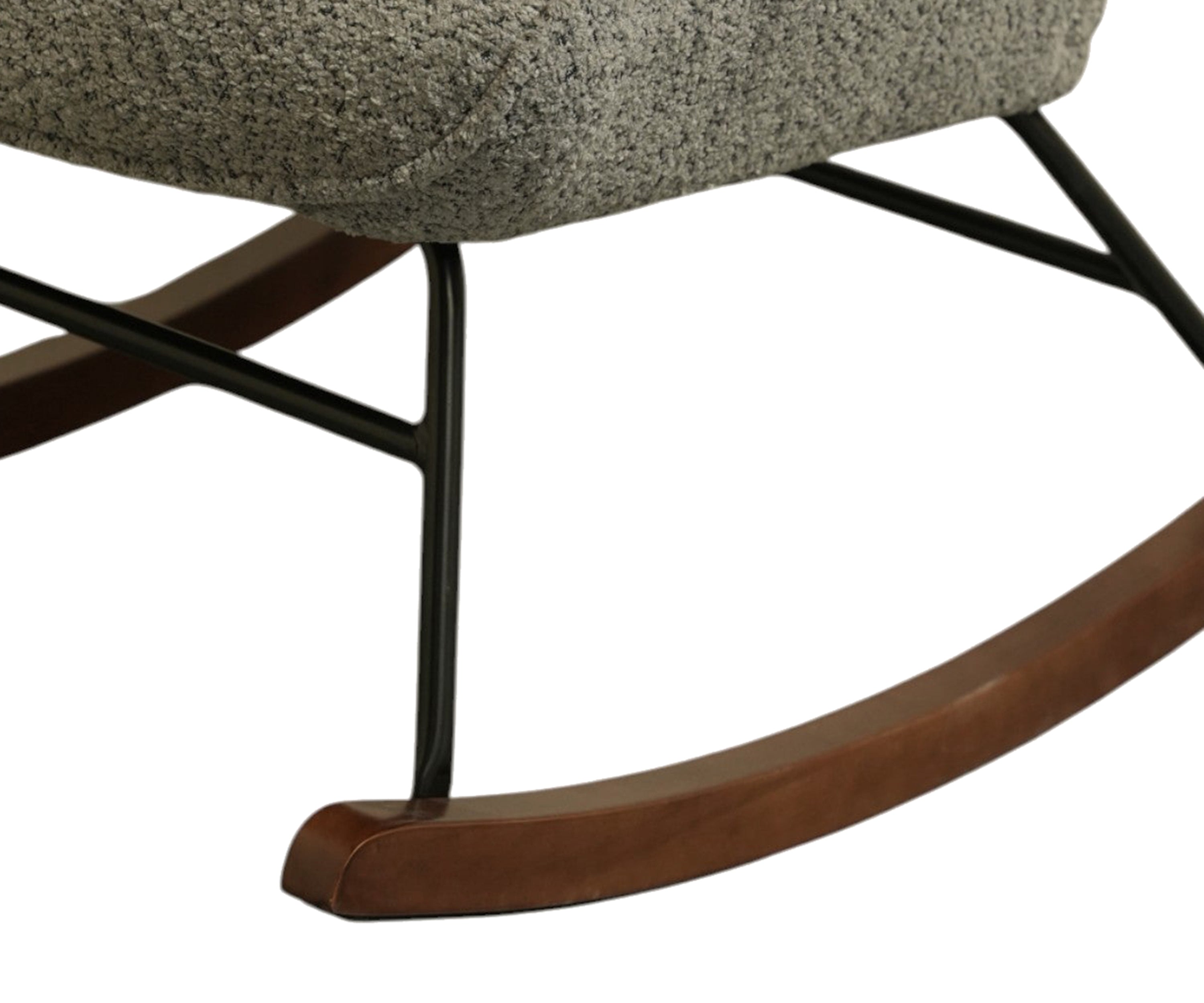 High Back Bouclé Rocker Chair - Gray