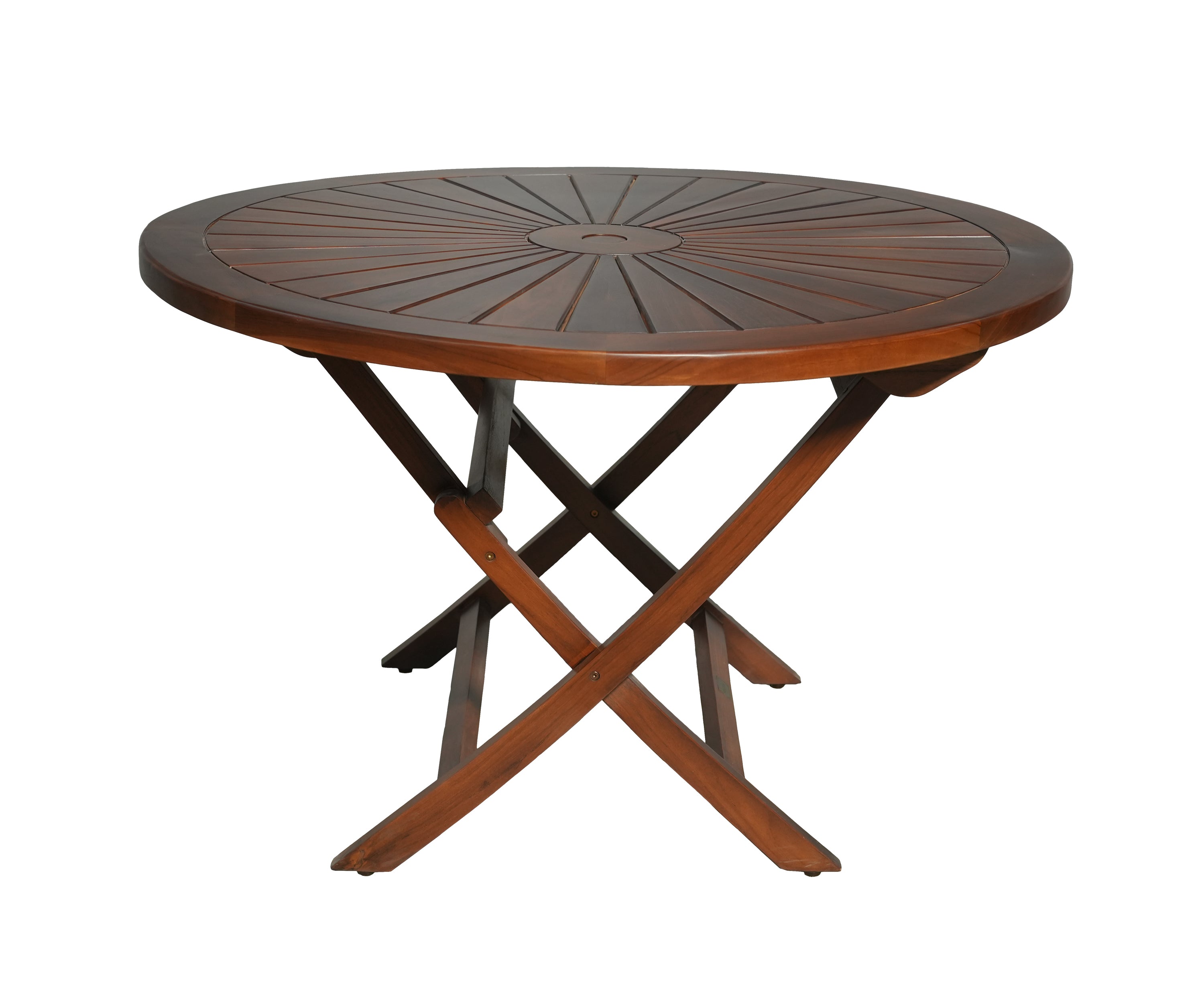 Concentric Circle Teak Outdoor Dinner Table