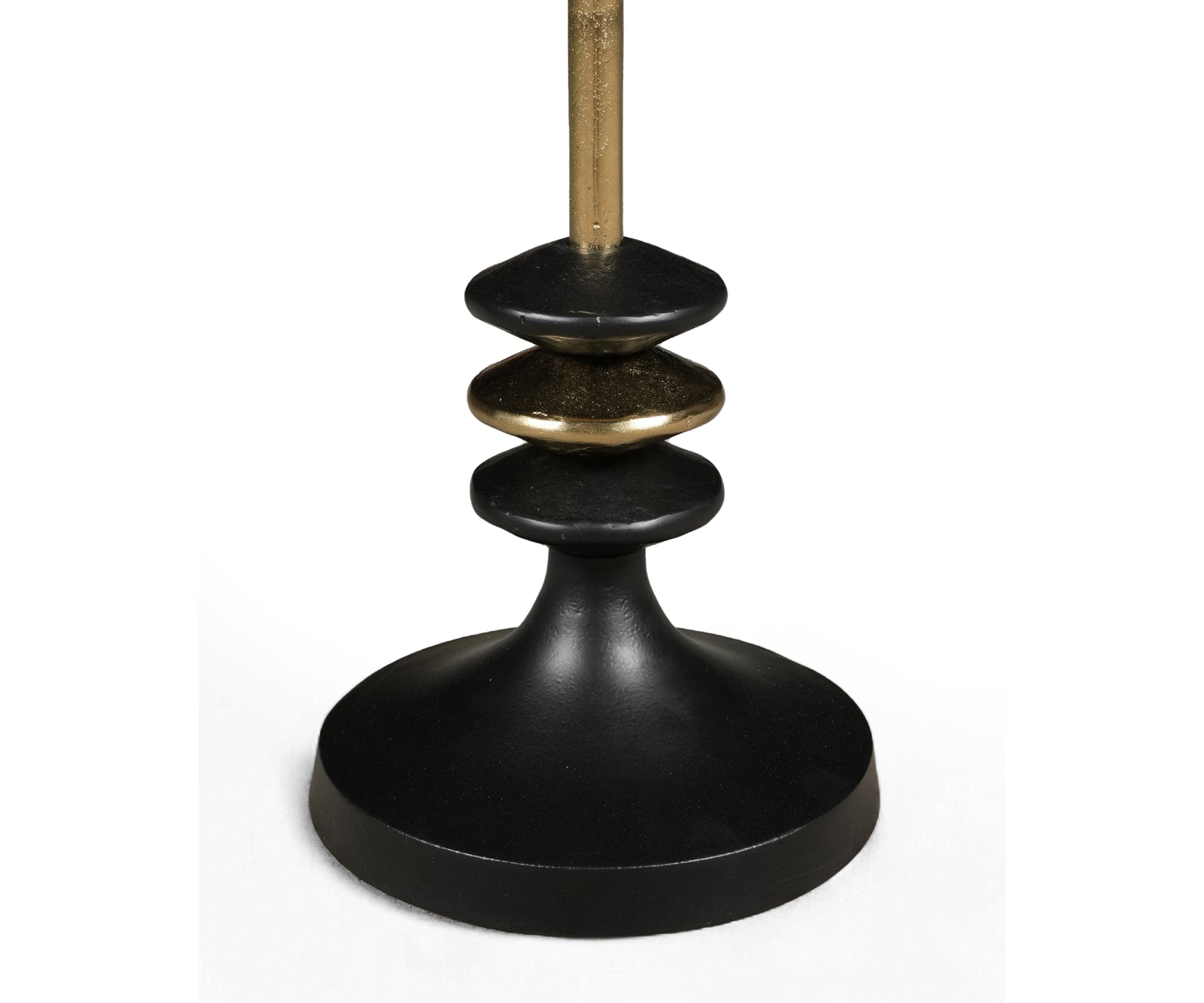 Brass & Black Martini Side Table with Tiered Pedestal Base