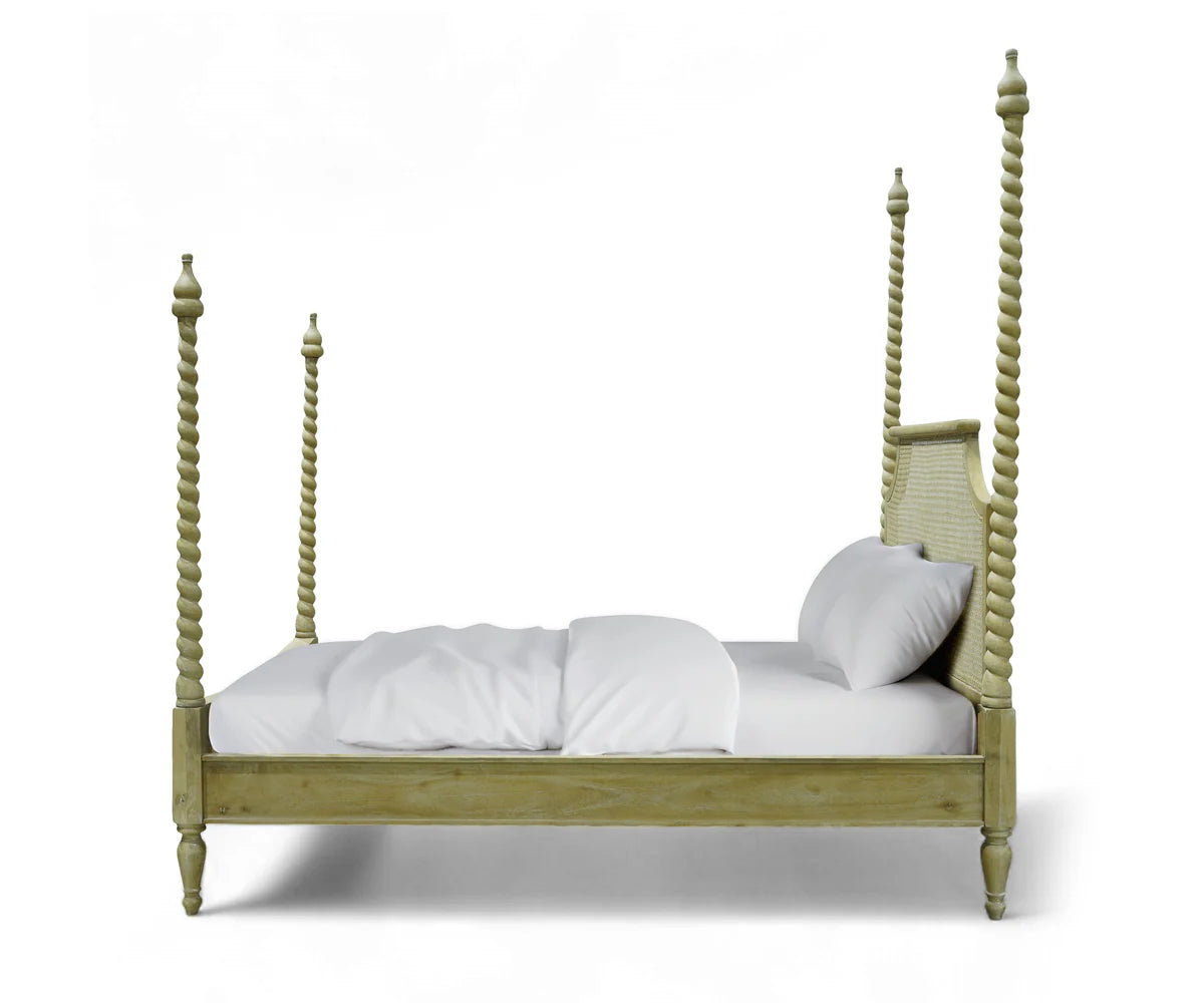 Barley Twist Acacia Wood Cane Poster Bed