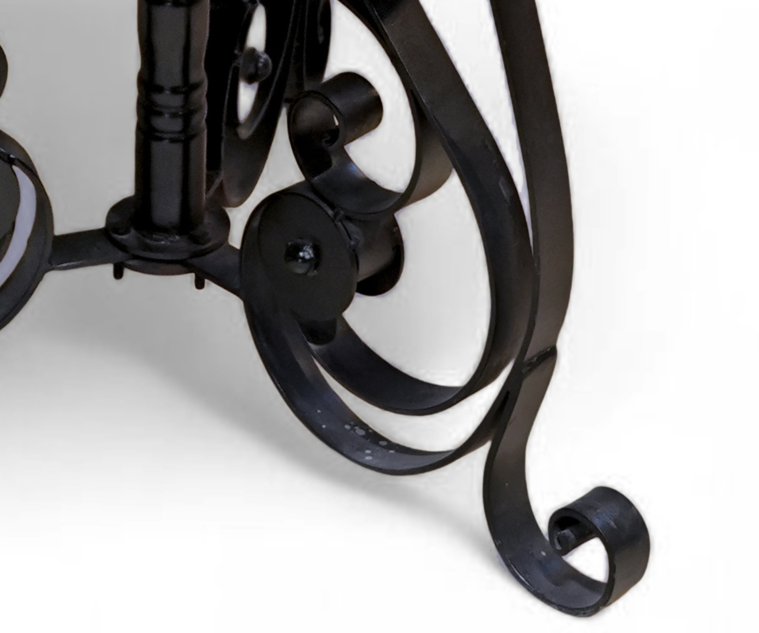 Lapis Lazuli Inlay Round Dining Table with Wrought Iron Base