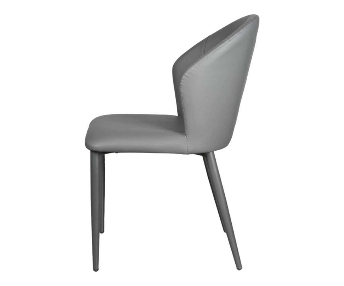 Grey Barrel Back Chair with Tapered Legs