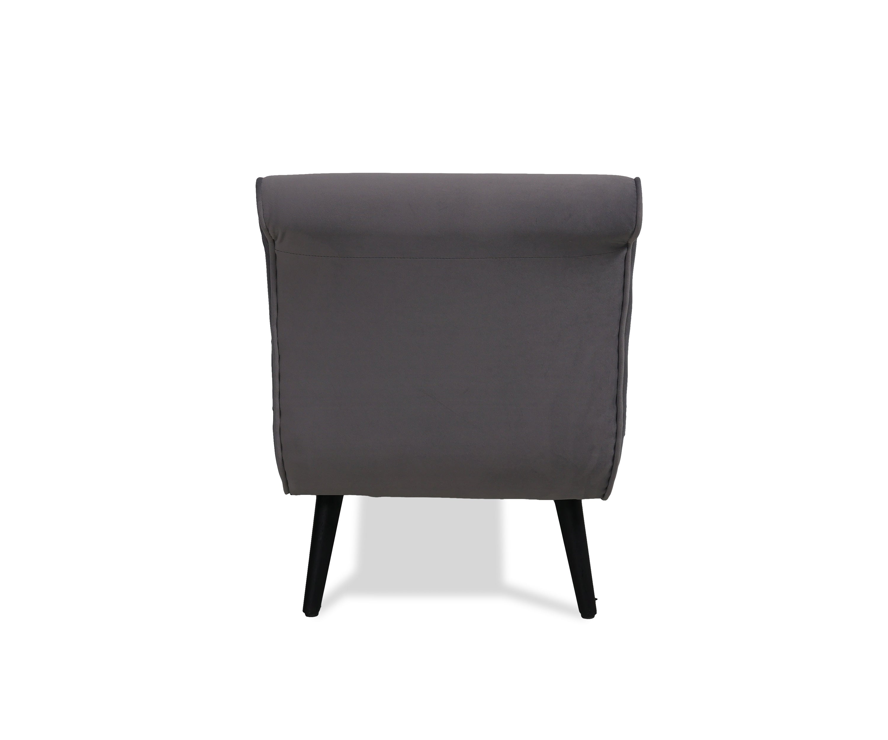 Charcoal Grey Velvet Tufted Bench with Scroll Arms