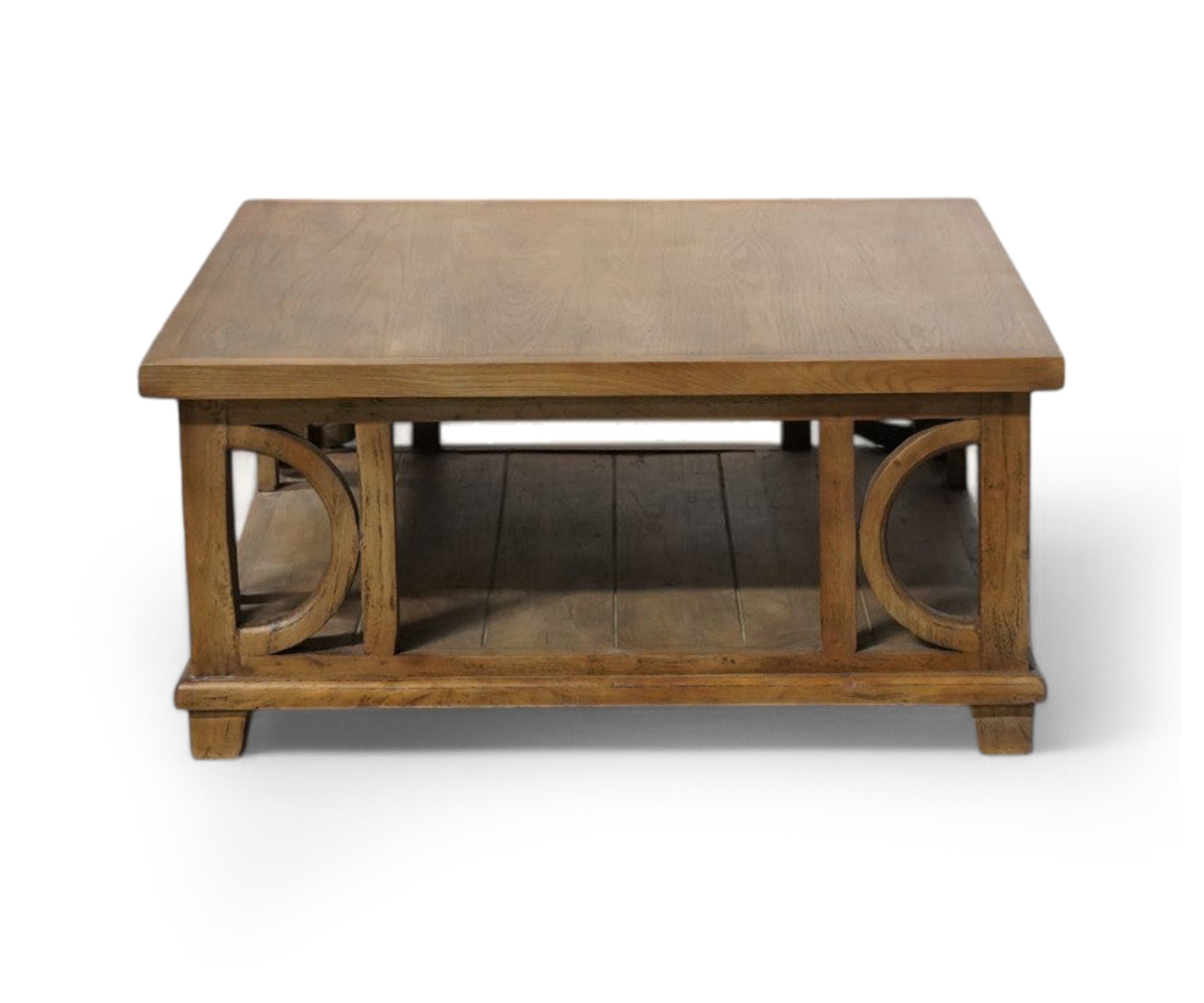 Square Solid Wood Centre Table with open shelf
