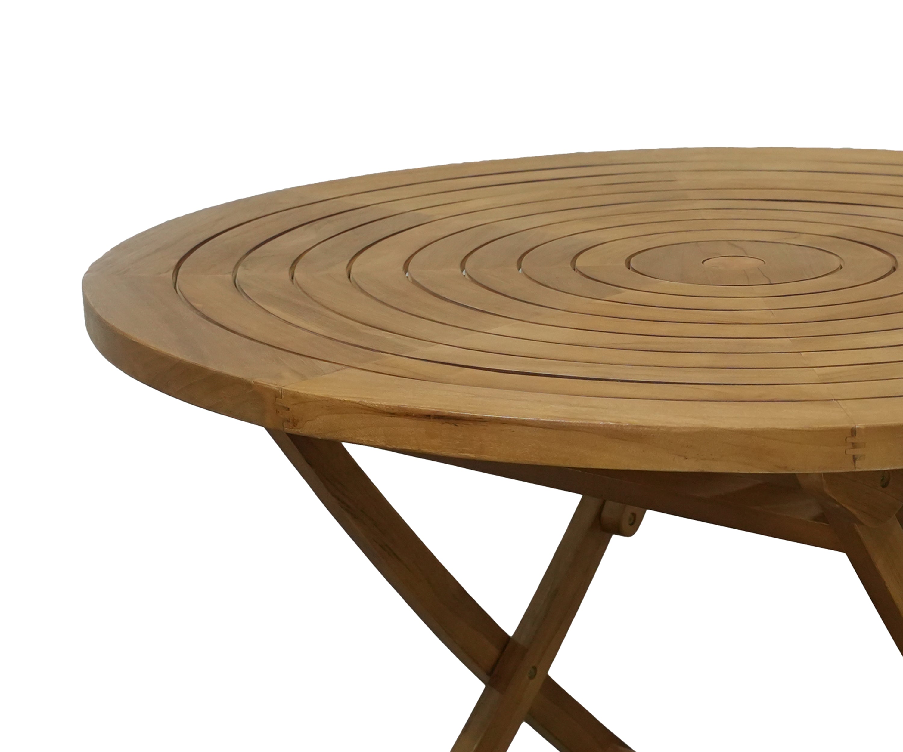 Concentric Circle Teak Outdoor Dinner Table